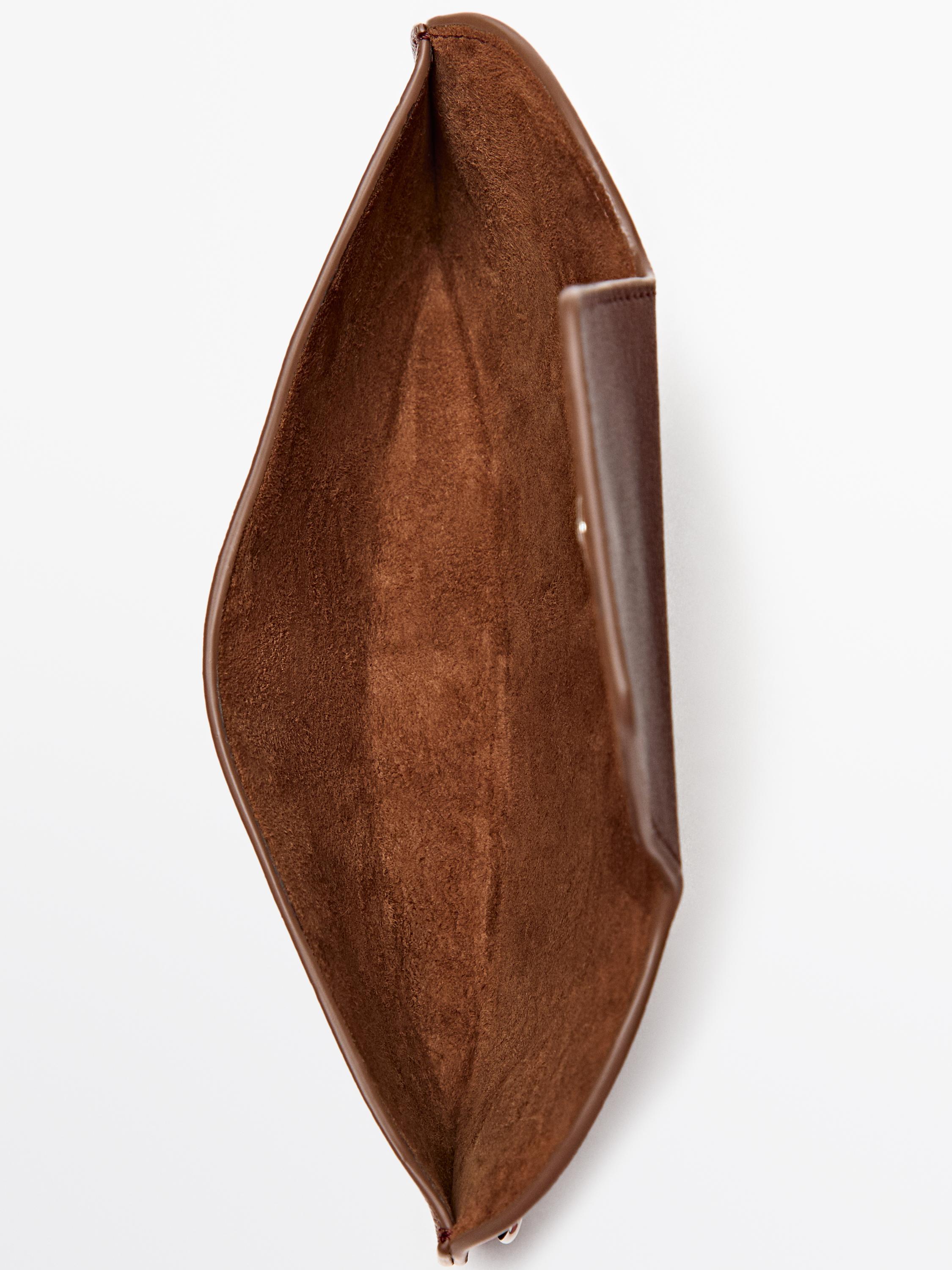 Nappa leather sunglasses case — BROWN