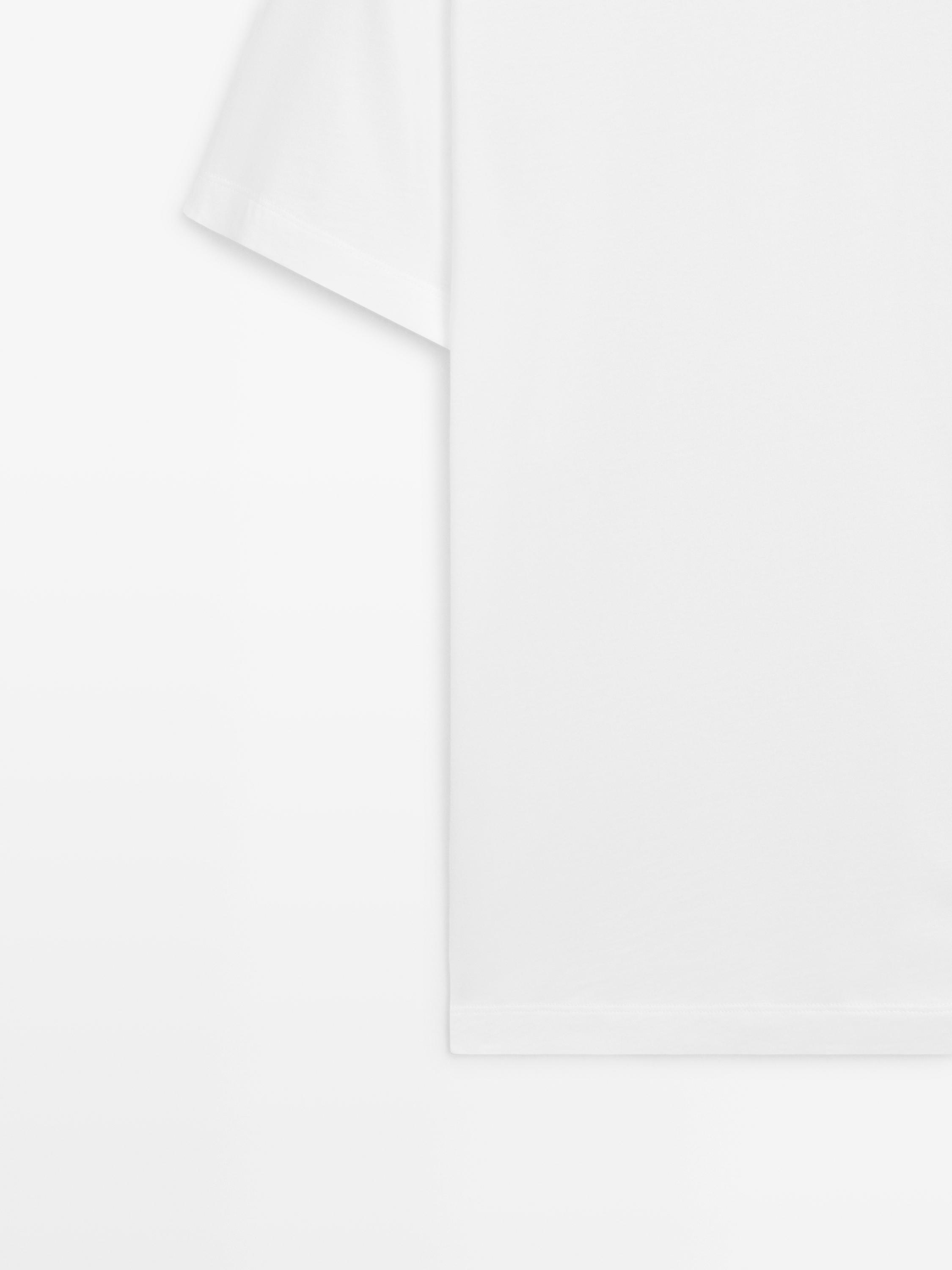 100% cotton V-neck T-shirt — WHITE