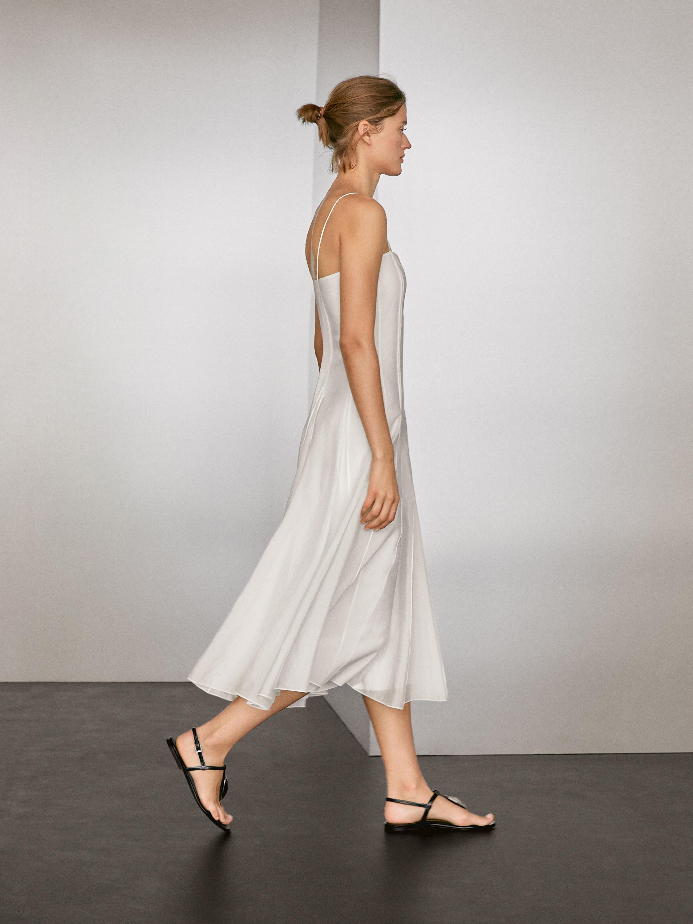 Flowing strappy midi dress