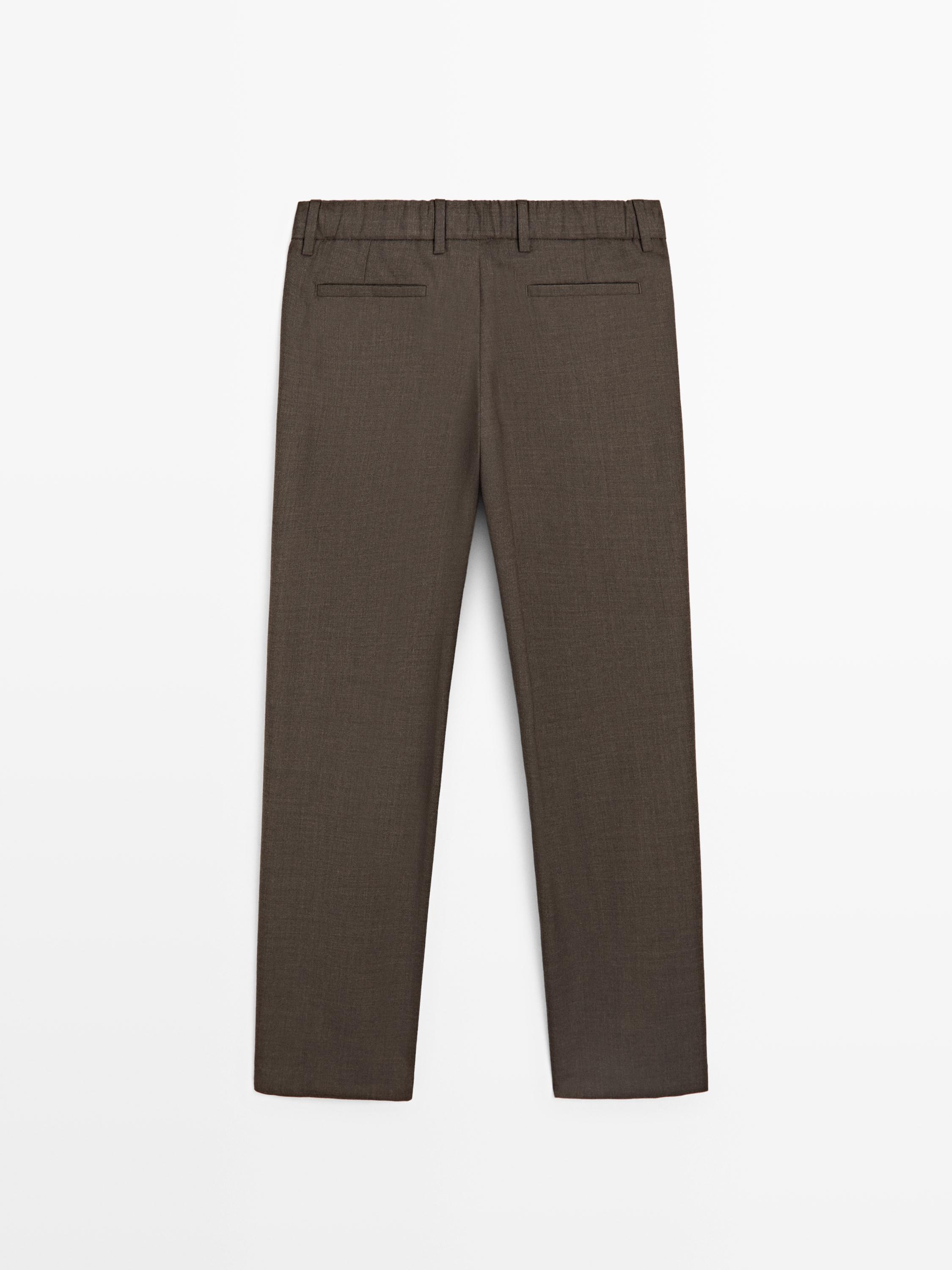 Darted wool trousers — BROWN