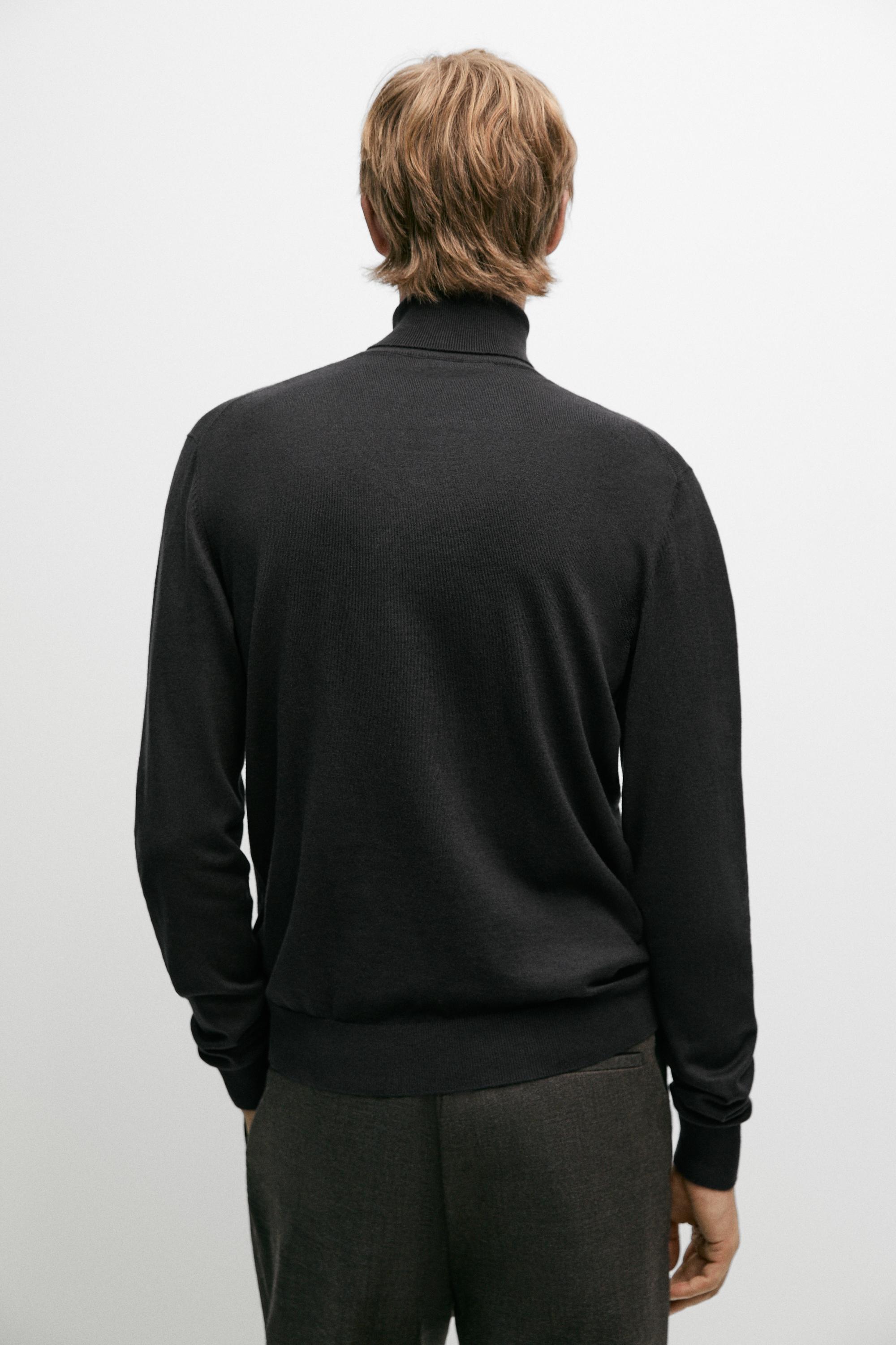Cotton blend knit high-neck sweater - thumbnail 4
