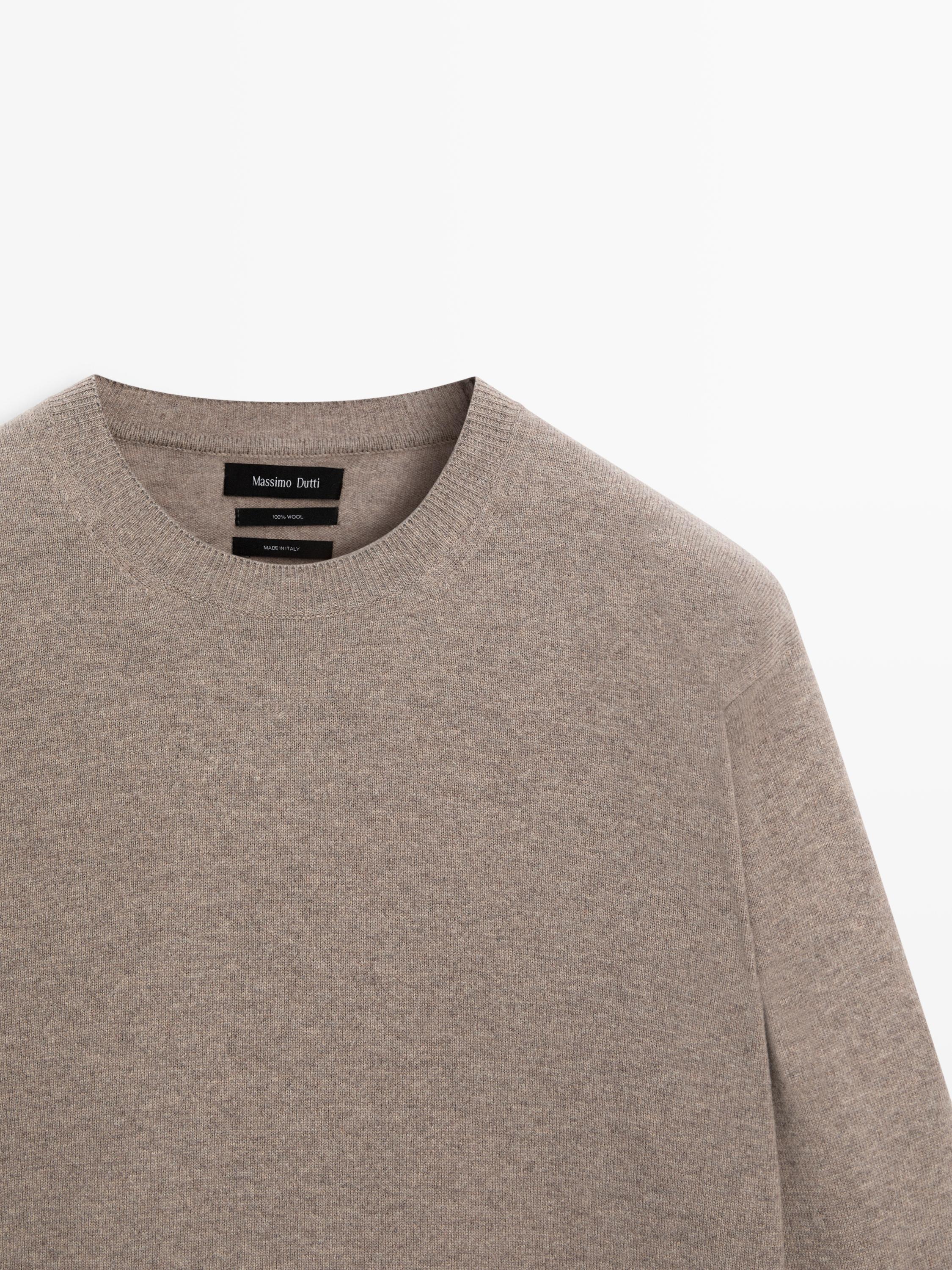100% wool knit sweater — MINK