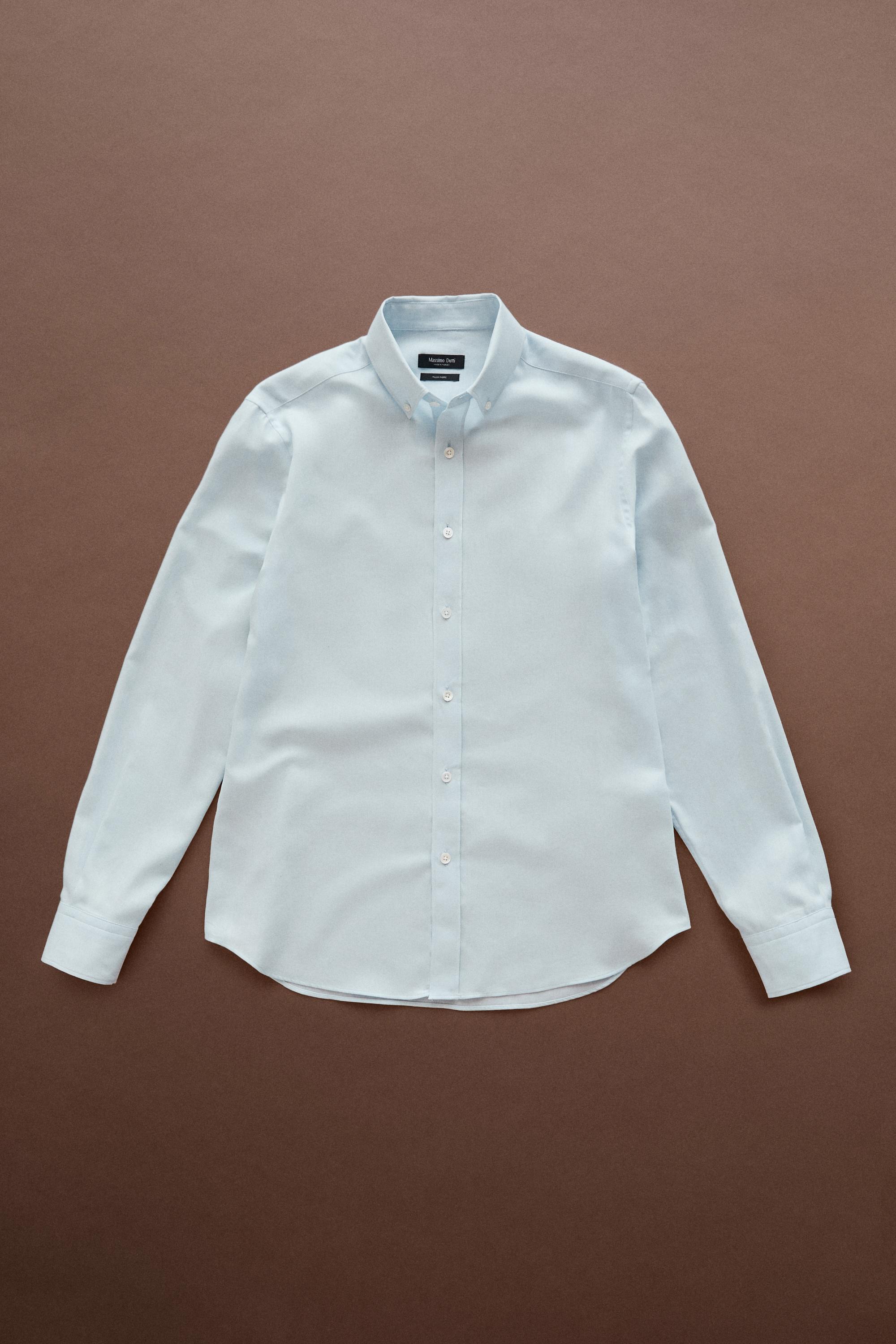 100% cotton twill regular fit shirt — Light Blue