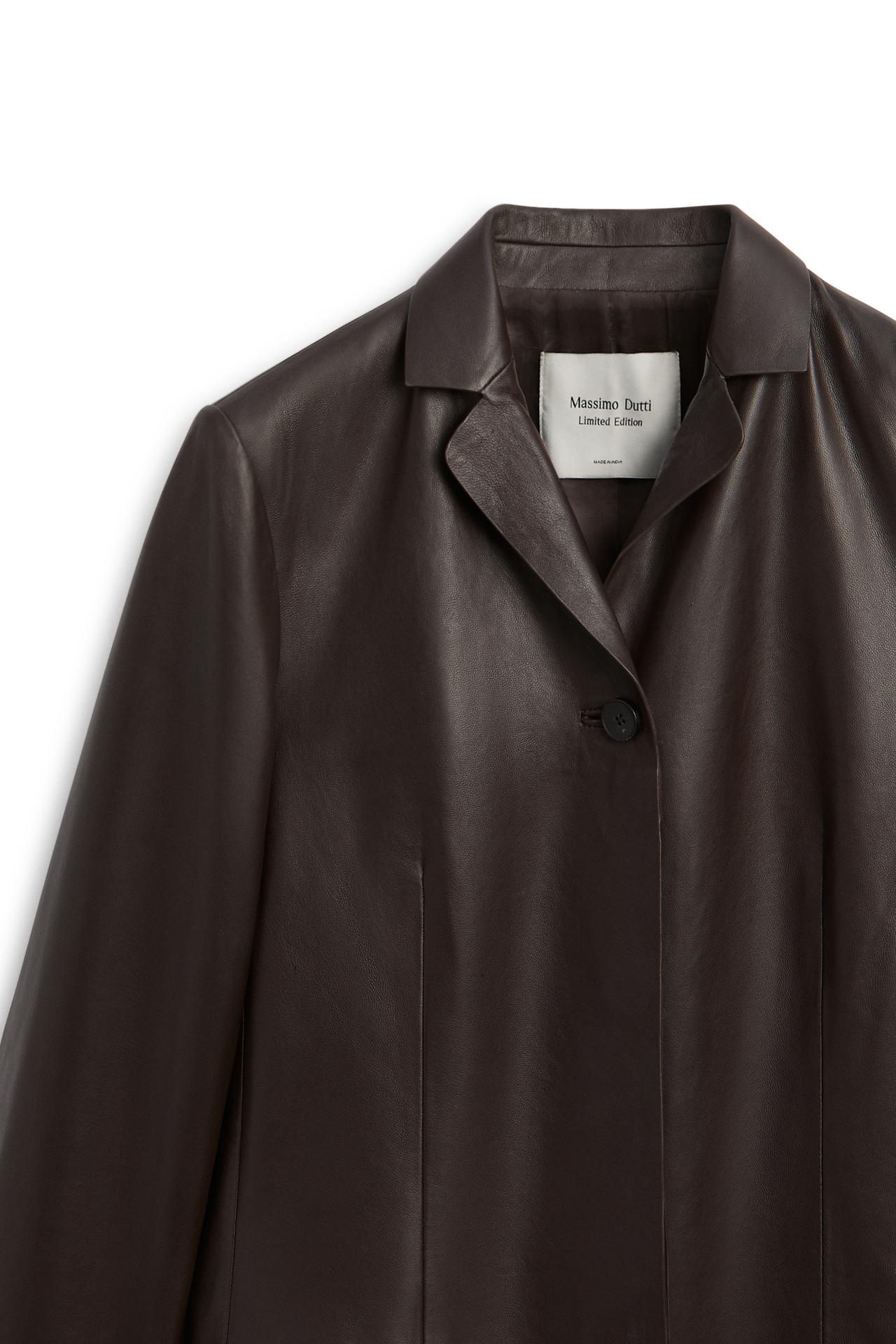 Fitted leather coat - LIMITED EDITION — BROWN