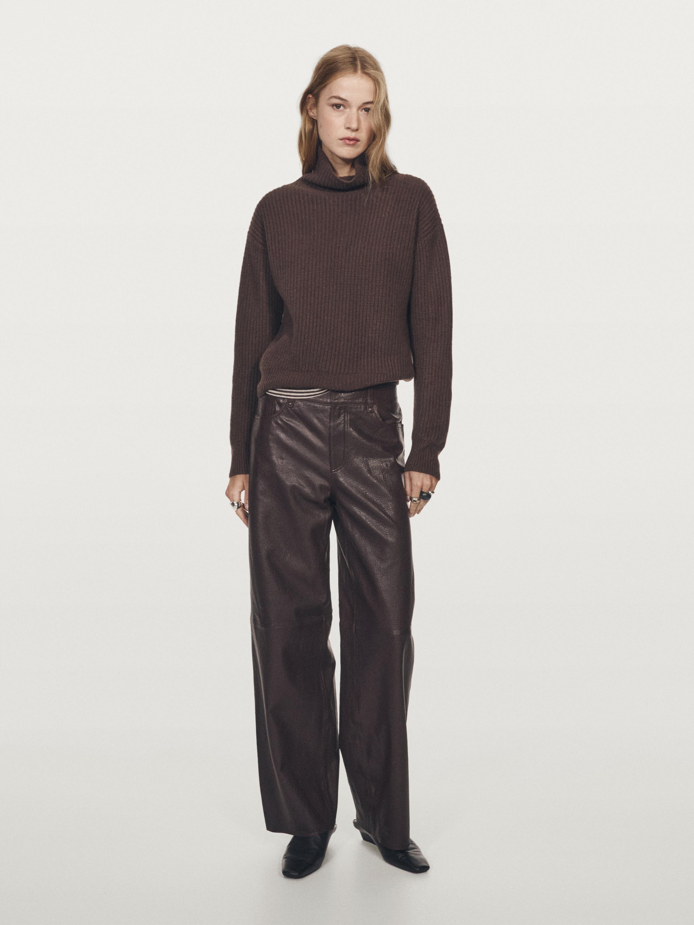 Sheepskin leather trousers with nappa finish