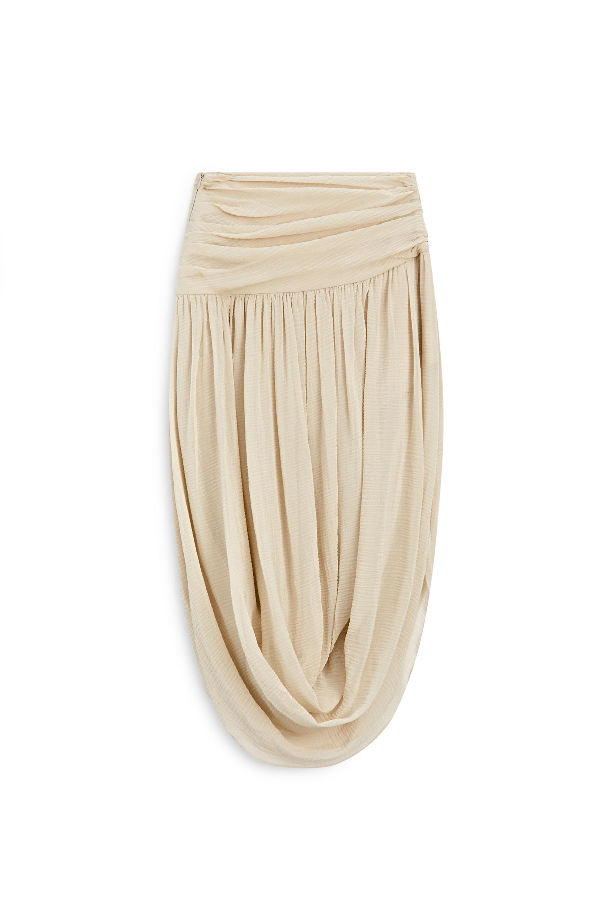 Midi skirt with sash belt detail - LIMITED EDITION — CREAM