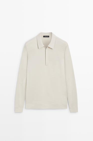Long sleeve zip detail polo — ICE 2