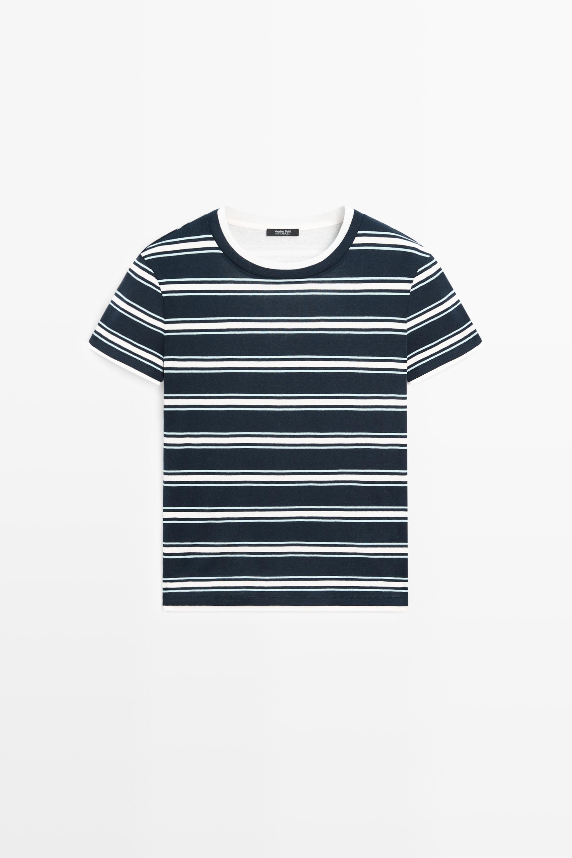 Camiseta doble manga corta rayas