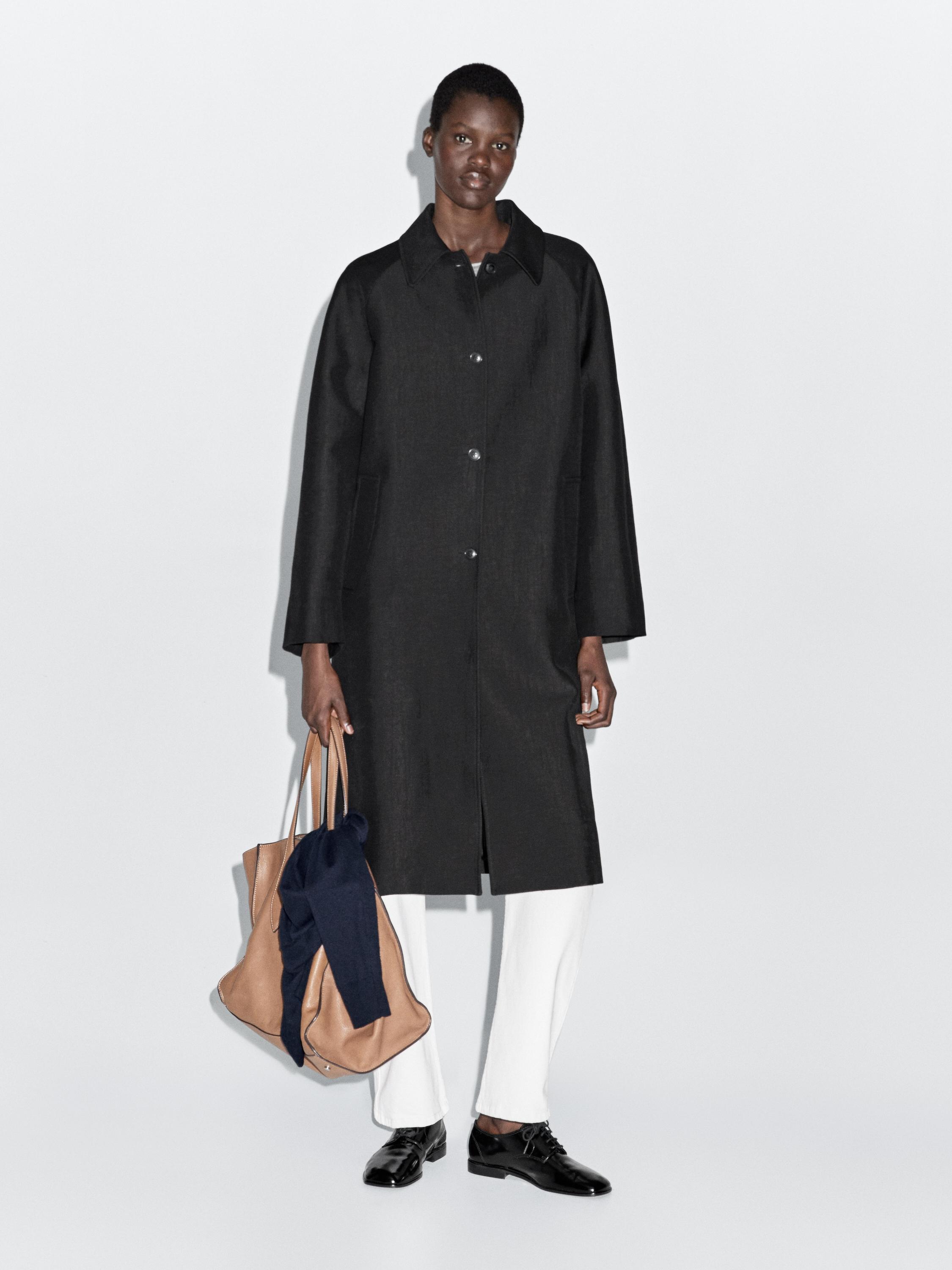 Long wool blend coat
