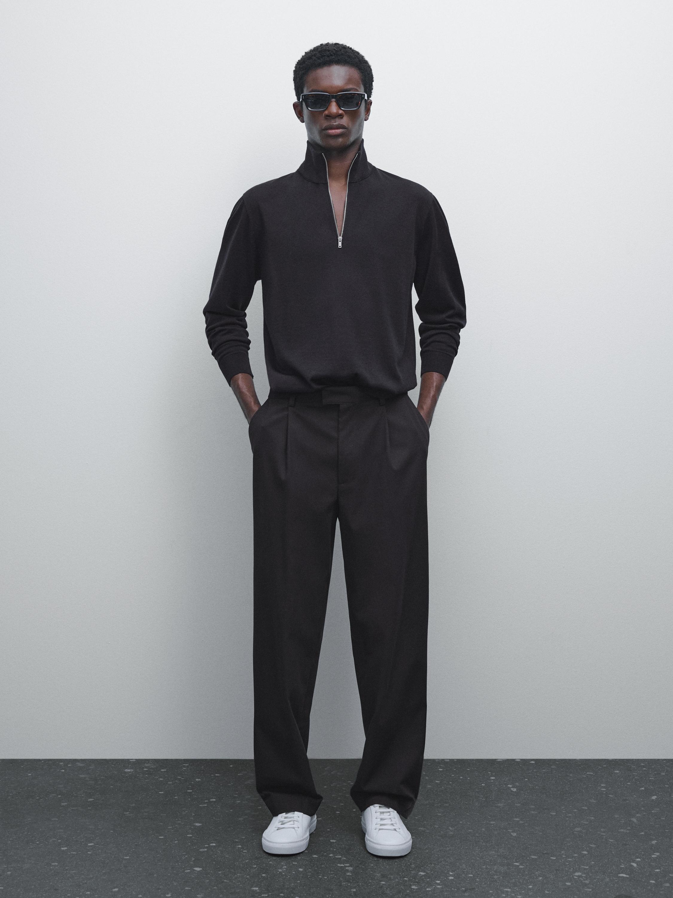 Quarter-zip knit sweater