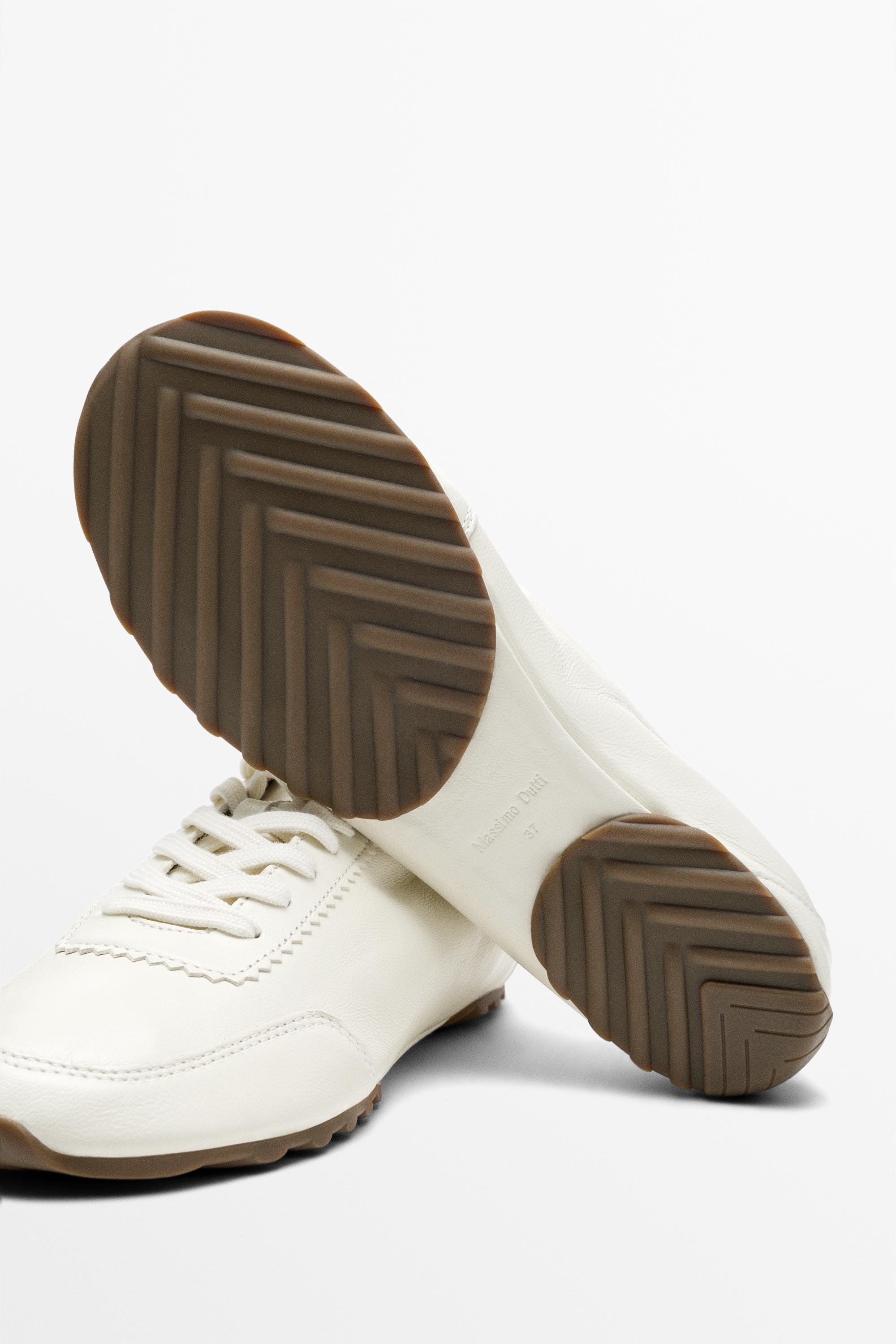 Soft leather trainers — WHITE