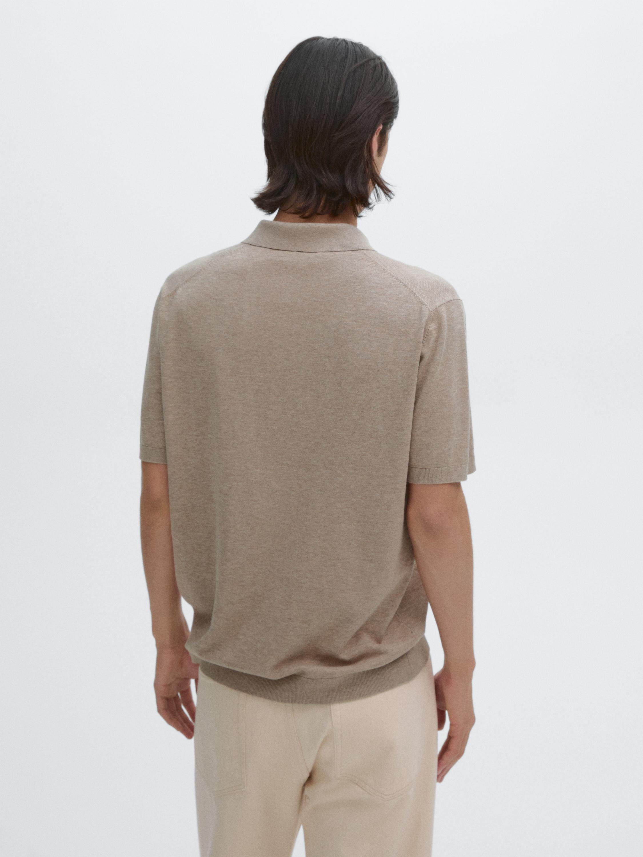 Short sleeve cotton polo sweater