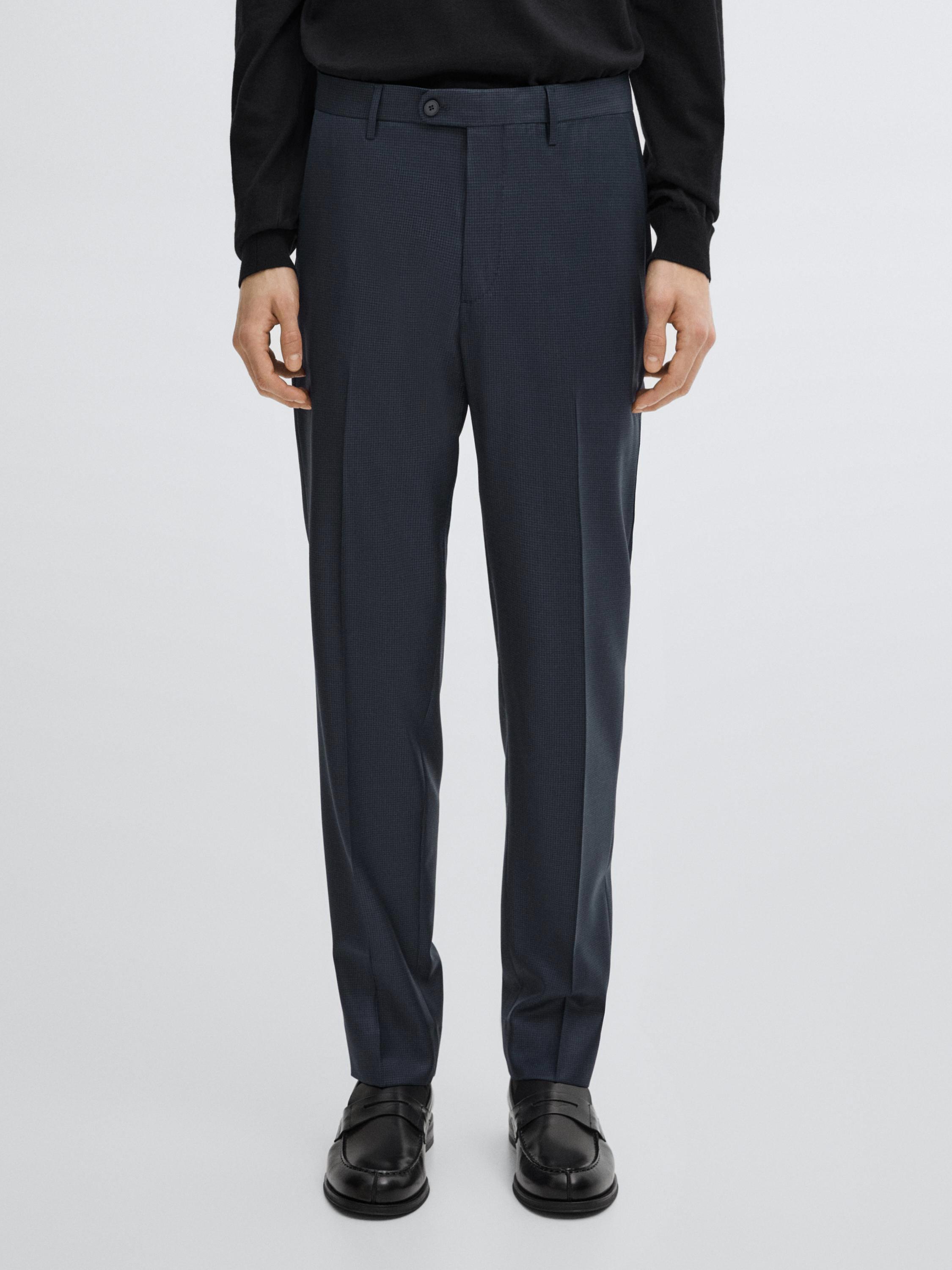Pantalon pied-de-poule laine
