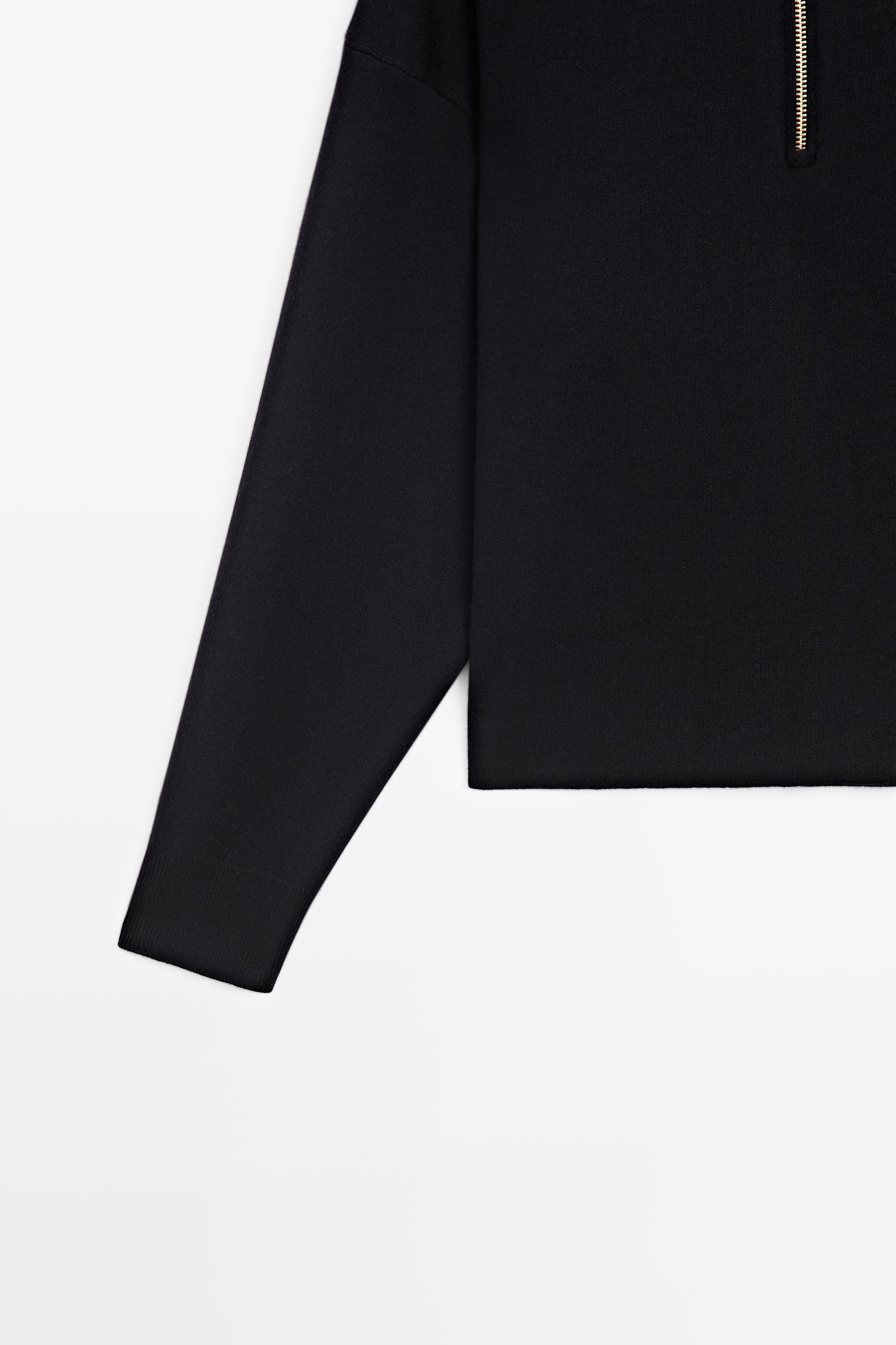 Cotton blend quarter-zip knit polo sweater — NAVY BLUE