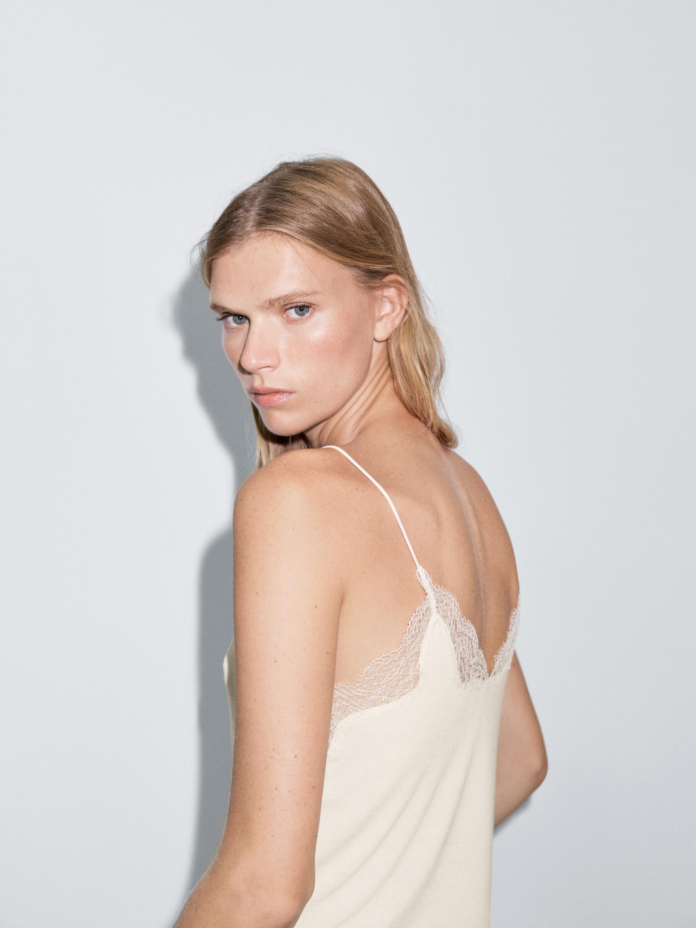 Camisole top with lace detail
