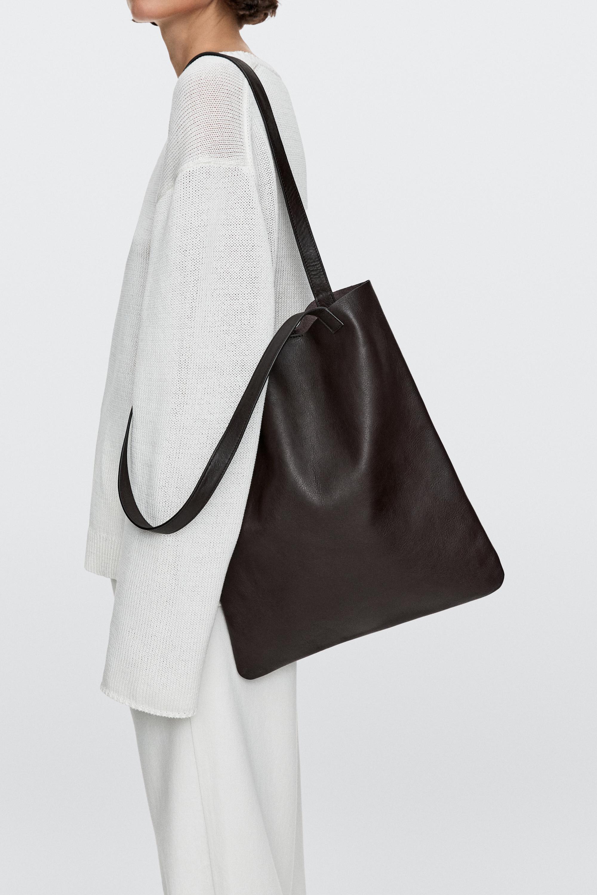 Purse Clutch Tote Bag Design Leather Nappa Leather Tote Bag With Clutch Detail · Brown · Bagsâ Andâ Backpacks  Massimo Dutti