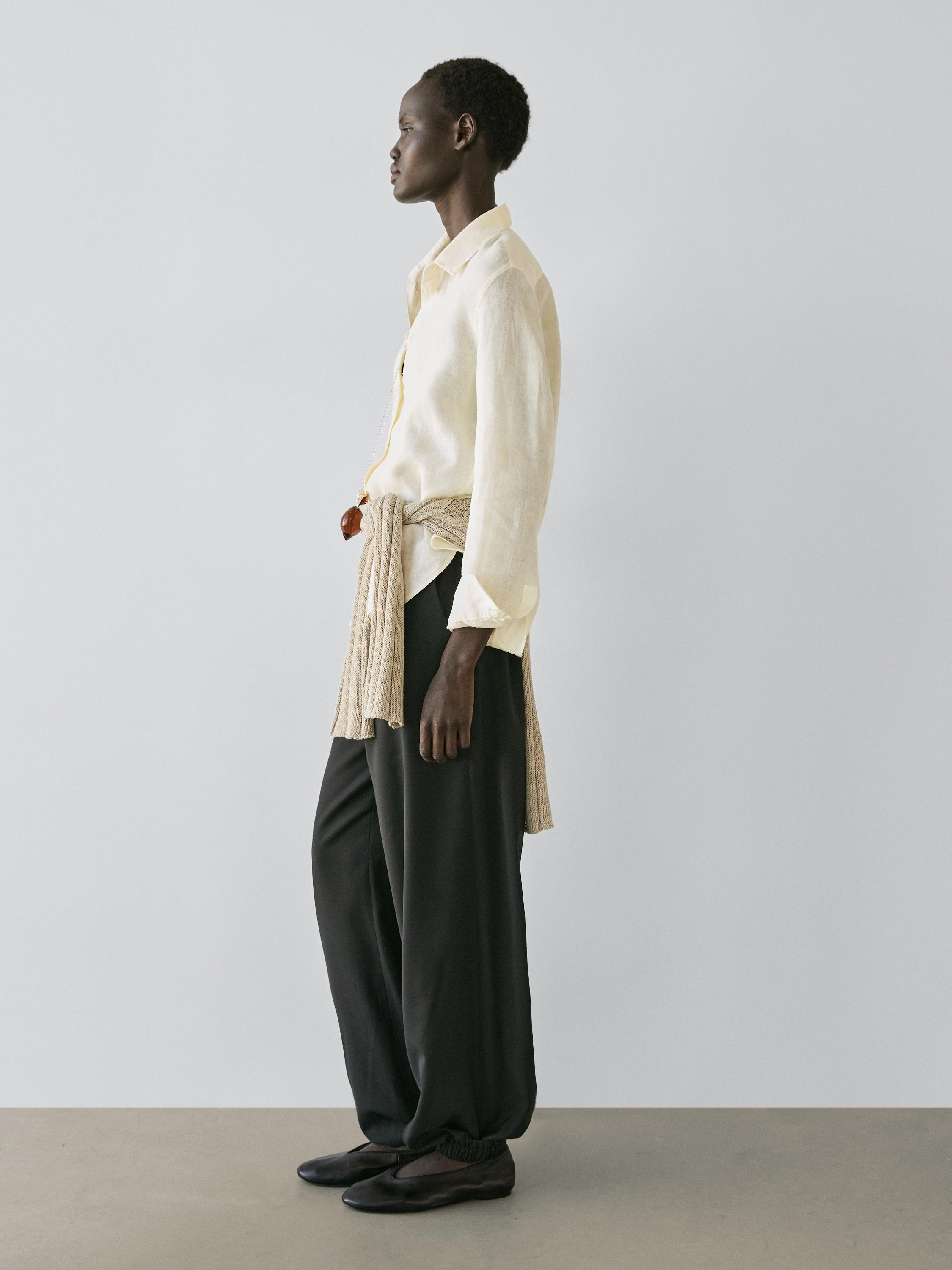 Flowing 100% linen shirt — YELLOW