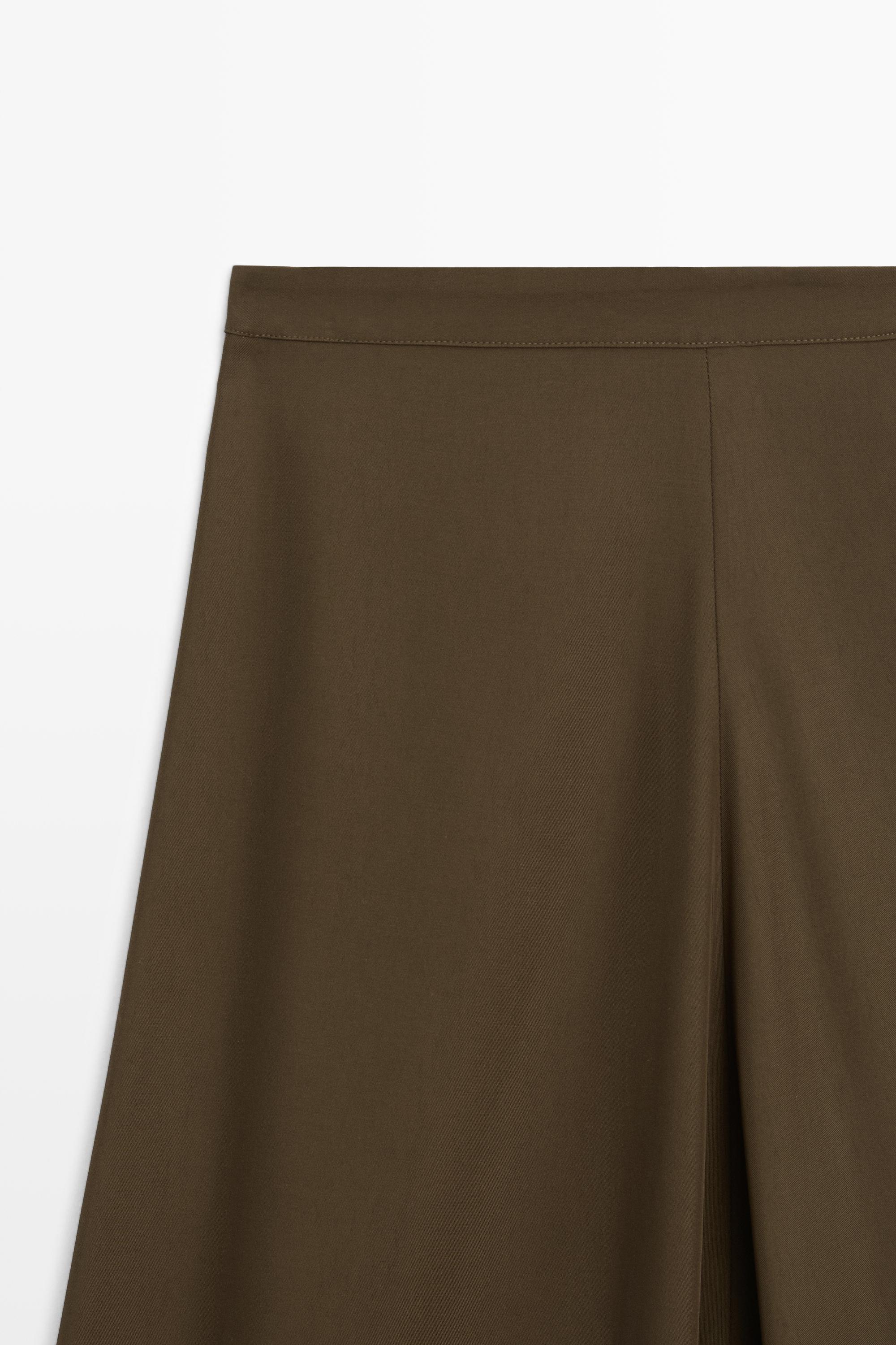 Flowing baggy pants — BROWN MARL
