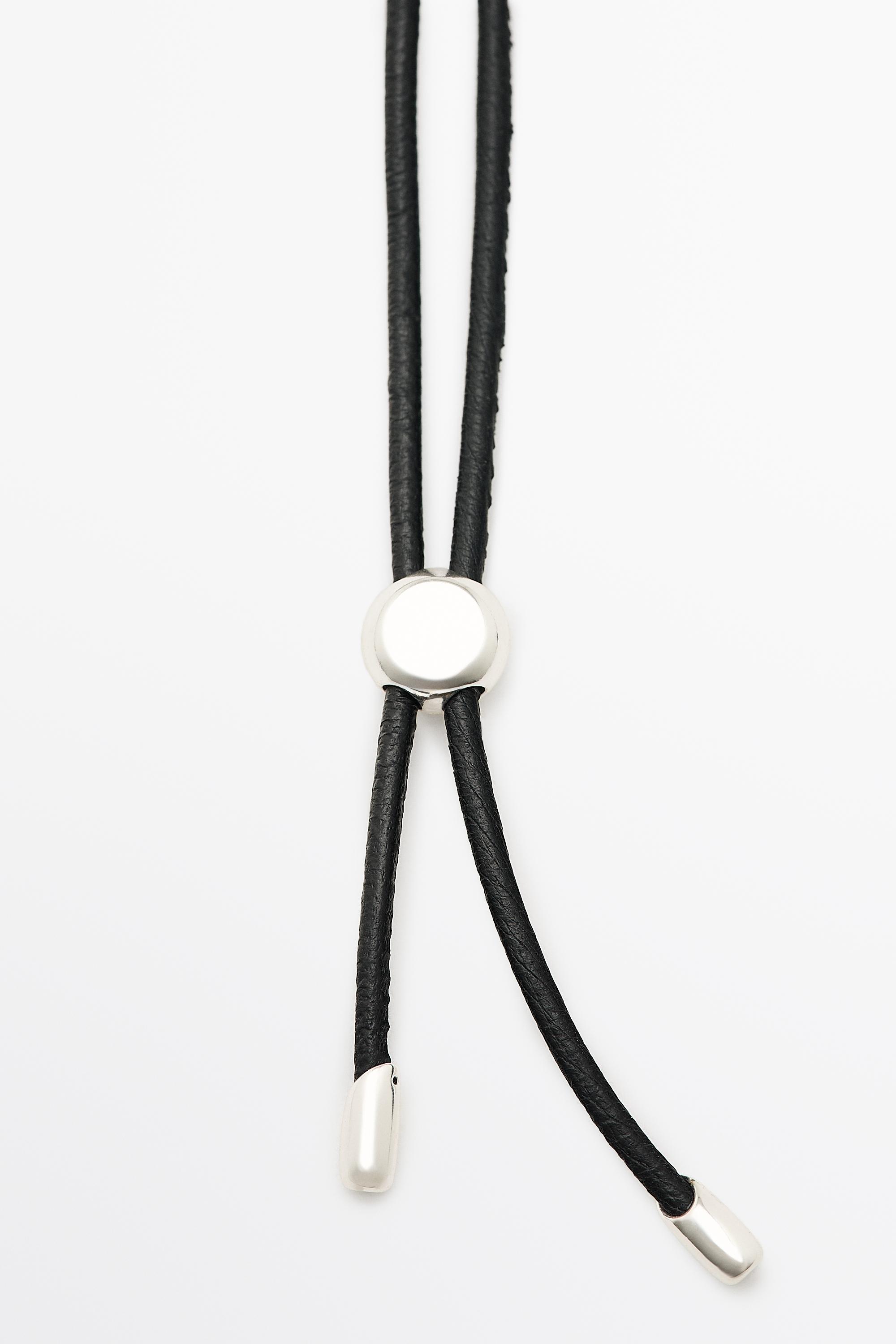 Marbled hoop necklace — Caramel