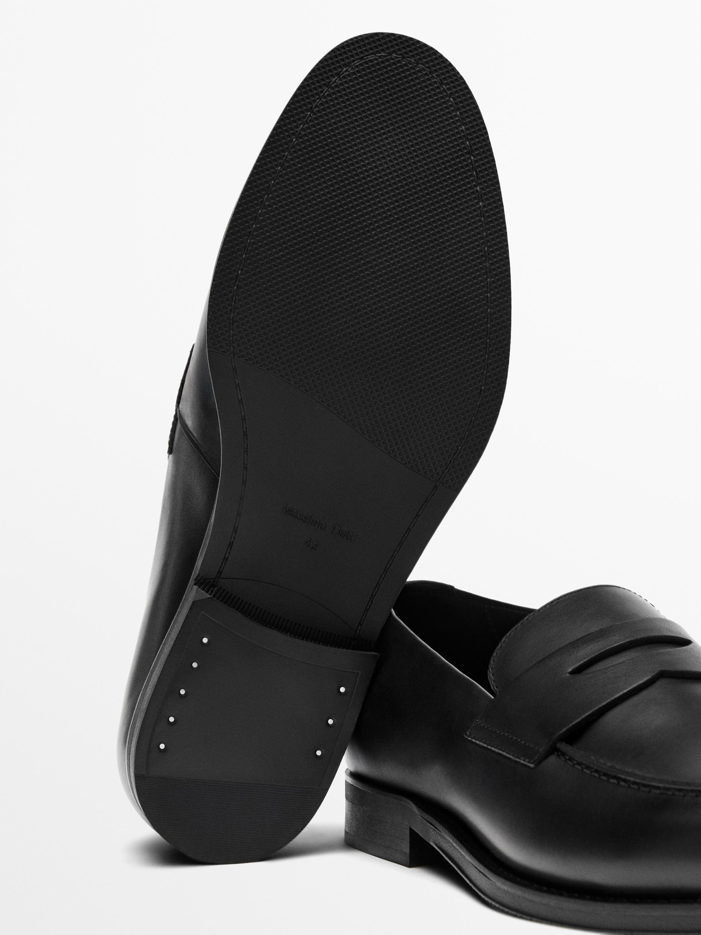Smart leather loafers — BLACK