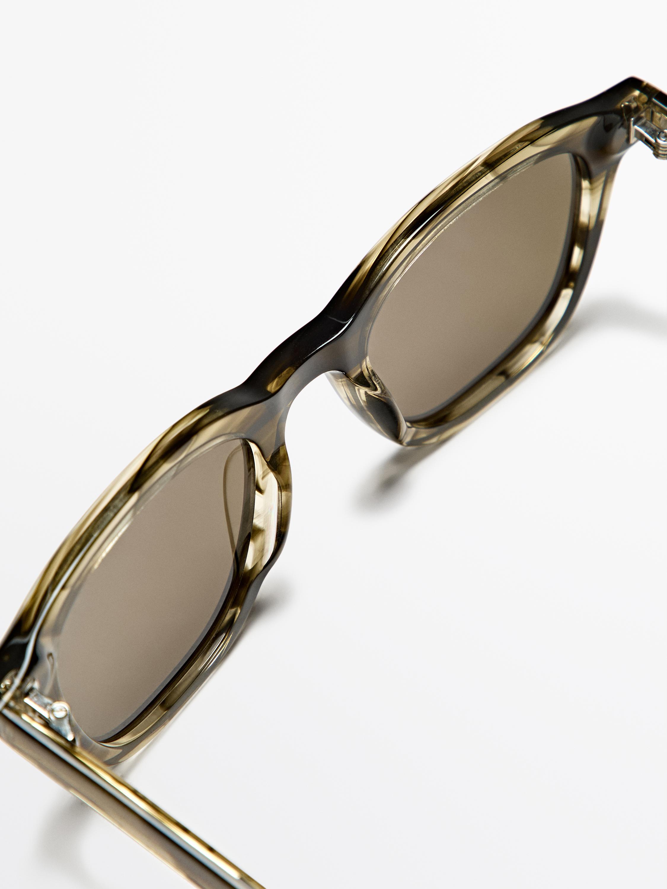Gafas de sol rectangulares efecto carey