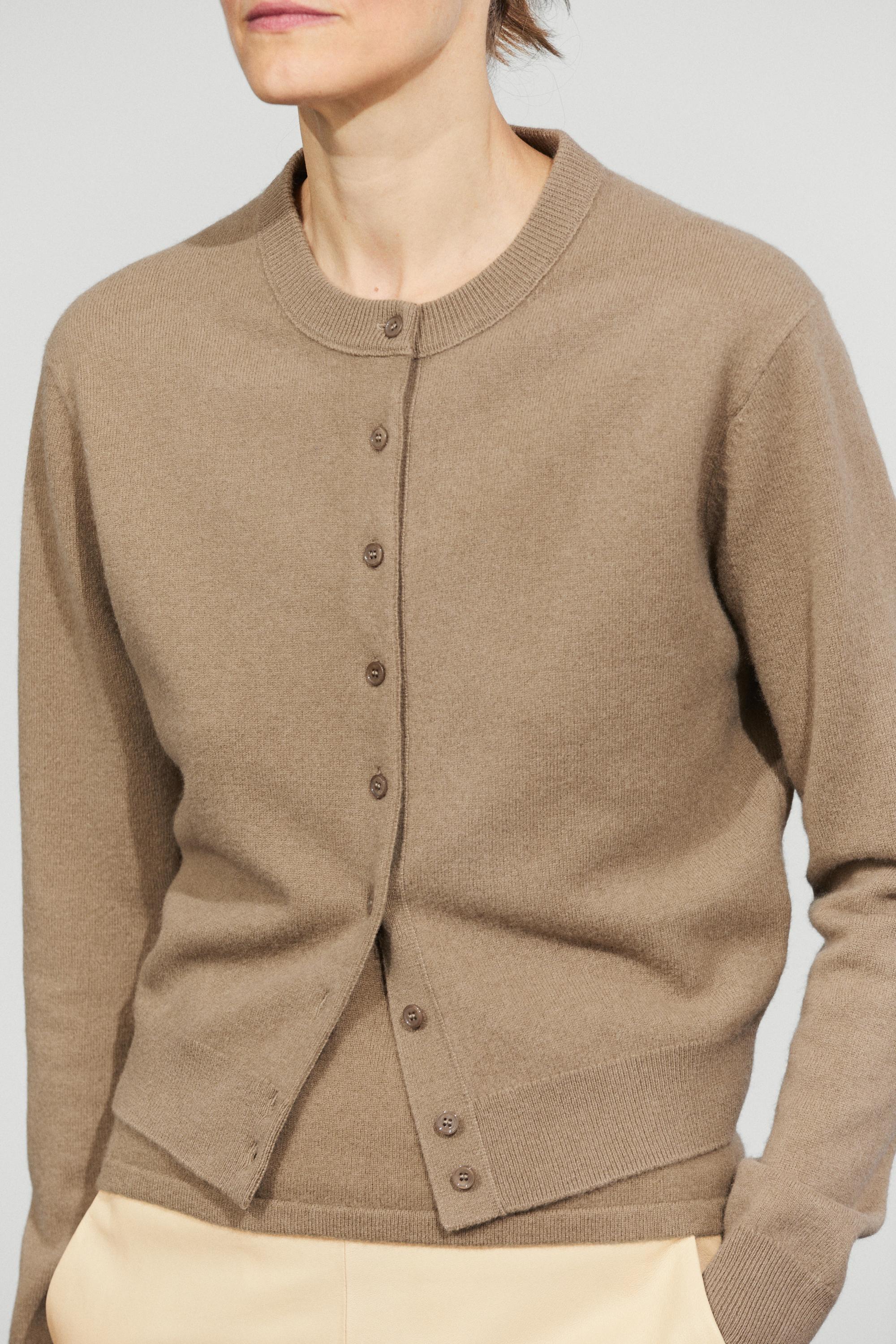 Button-detail knit cardigan — GREENISH