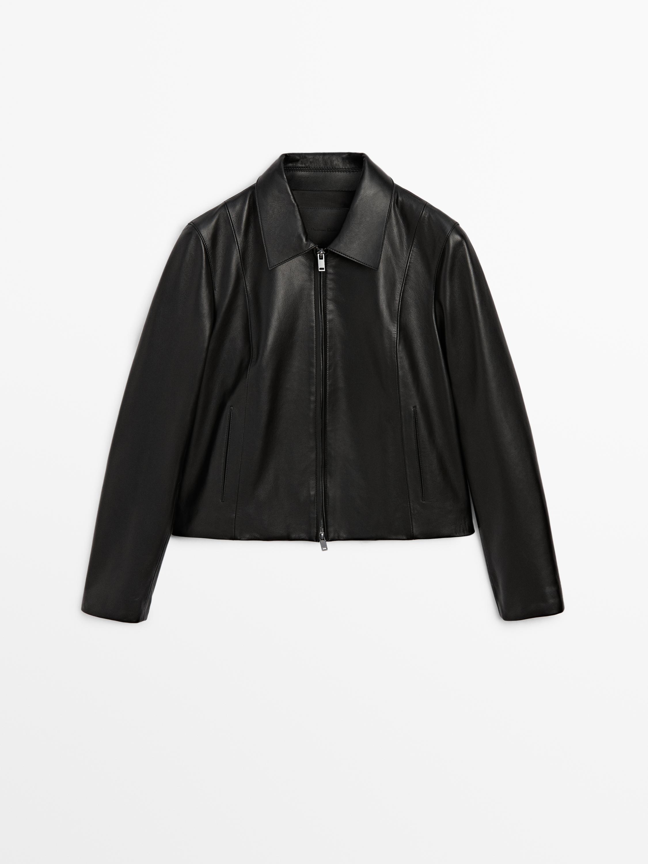 Nappa leather biker jacket · Black · Skirts | Massimo Dutti