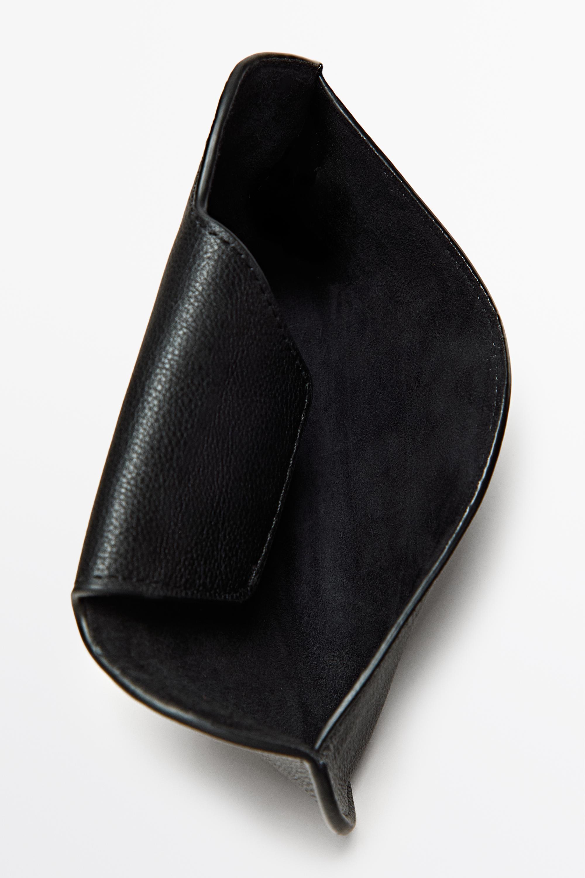 Nappa leather sunglasses case — BLACK