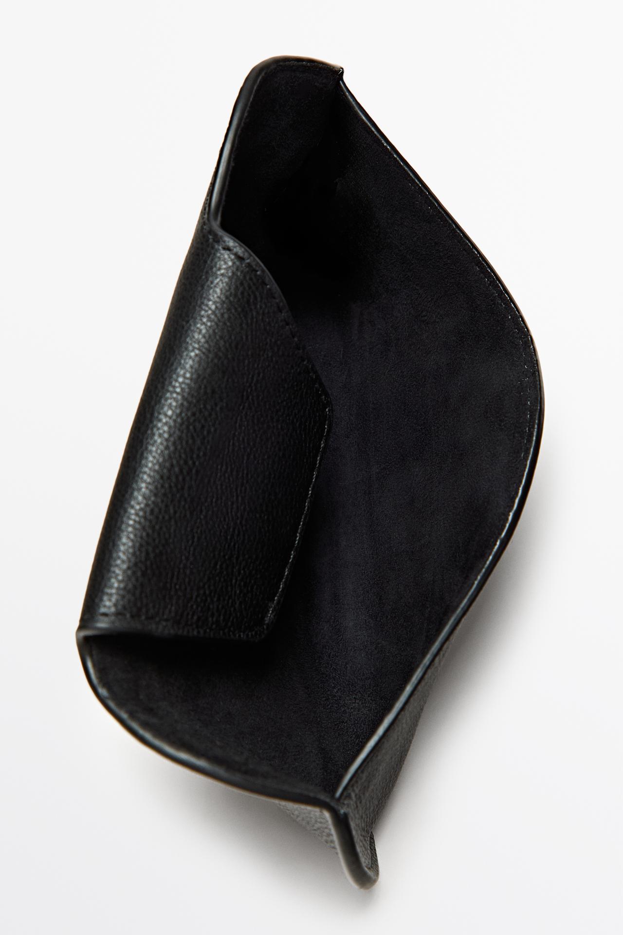 Nappa leather sunglasses case — BLACK