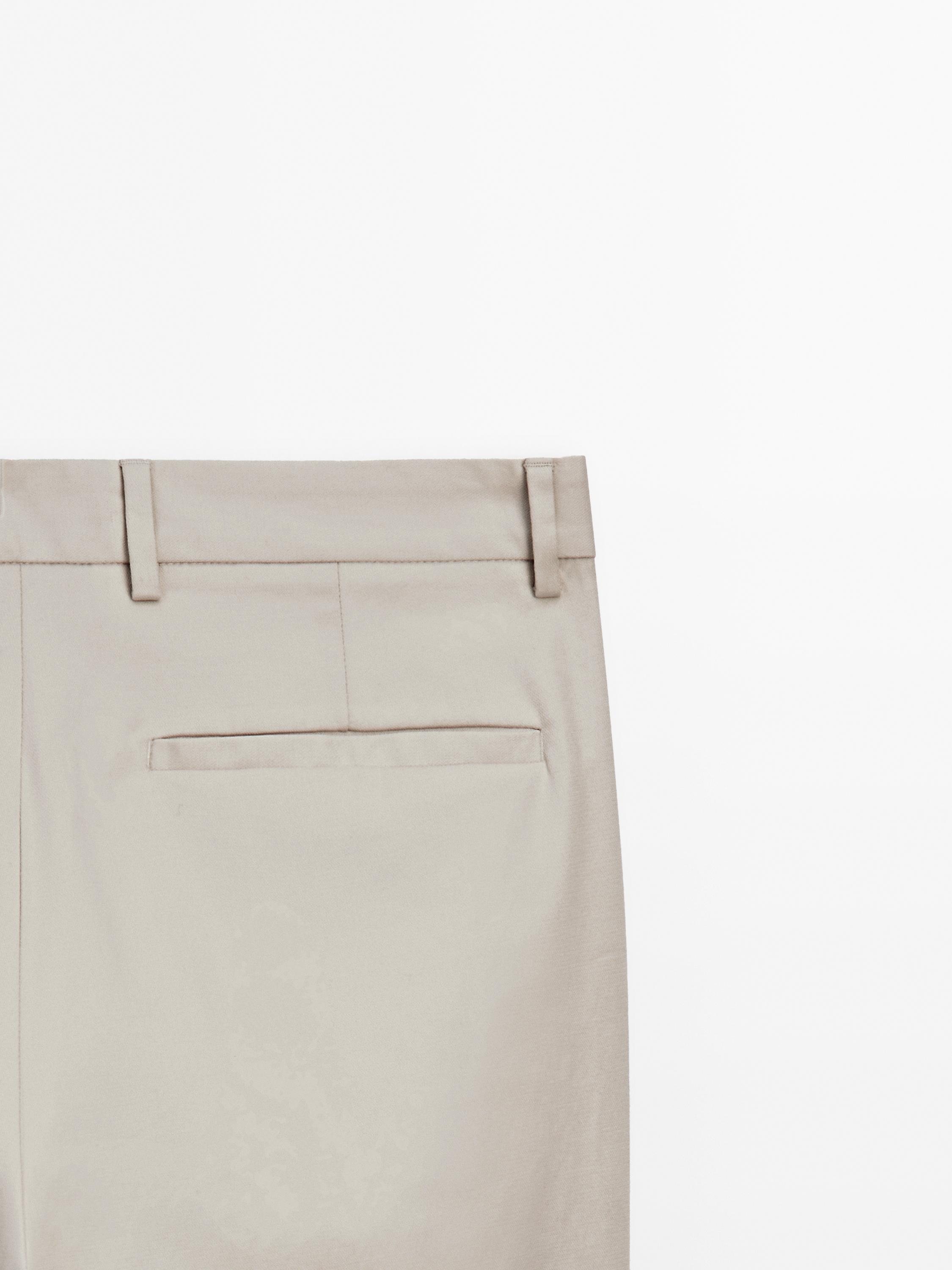 Slim fit textured trousers