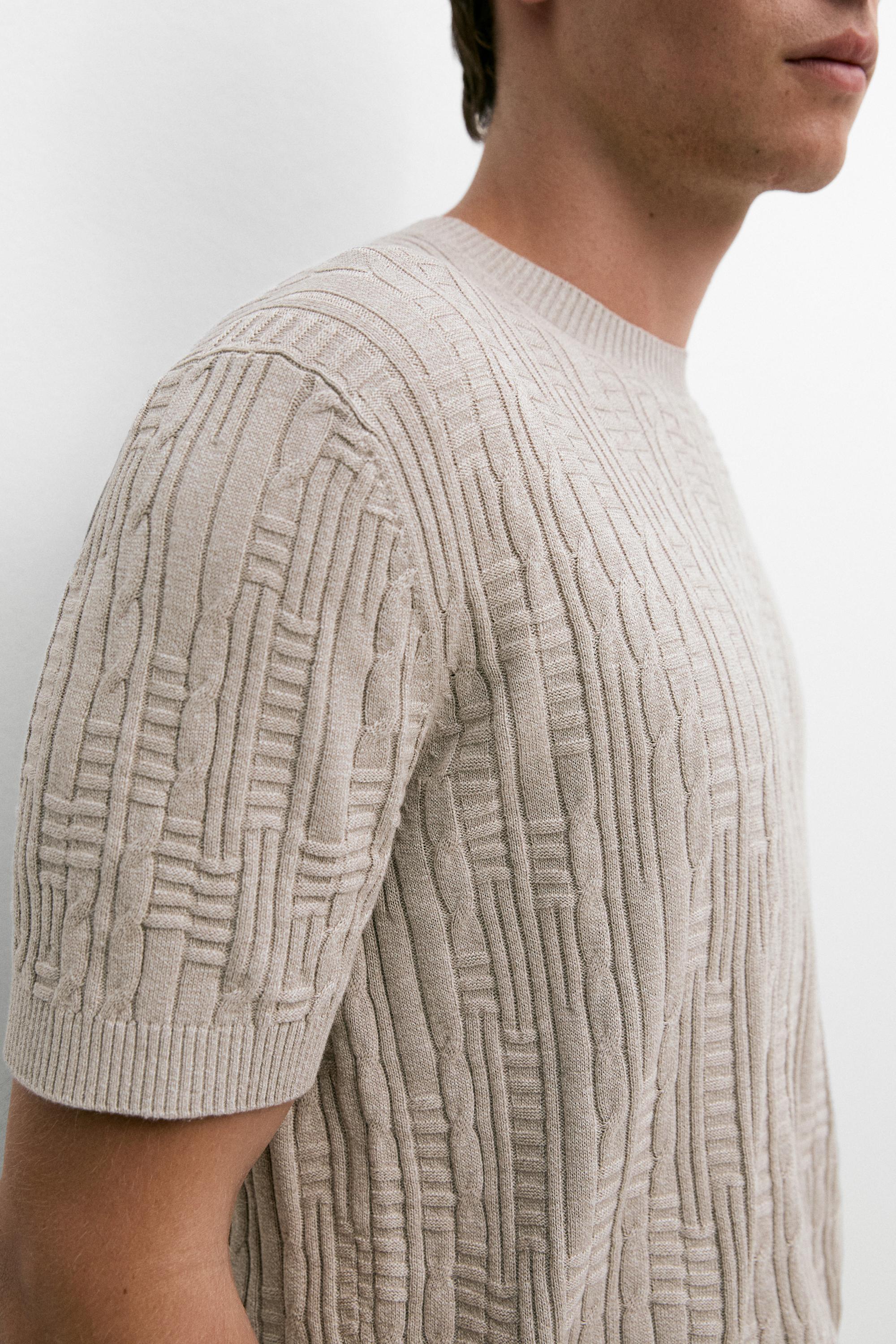 Cotton blend knit sweater — MINK
