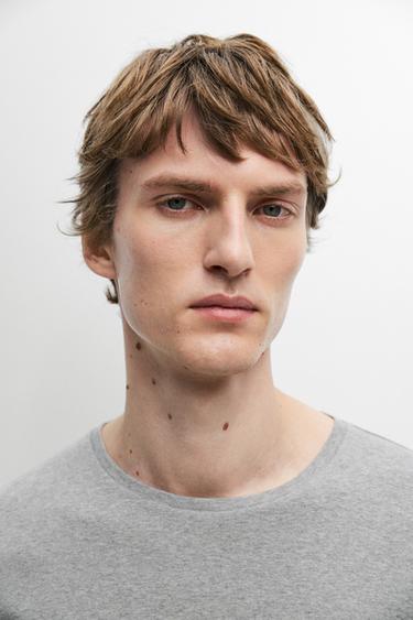 Melange 100% cotton short sleeve T-shirt — GREY MARL 8