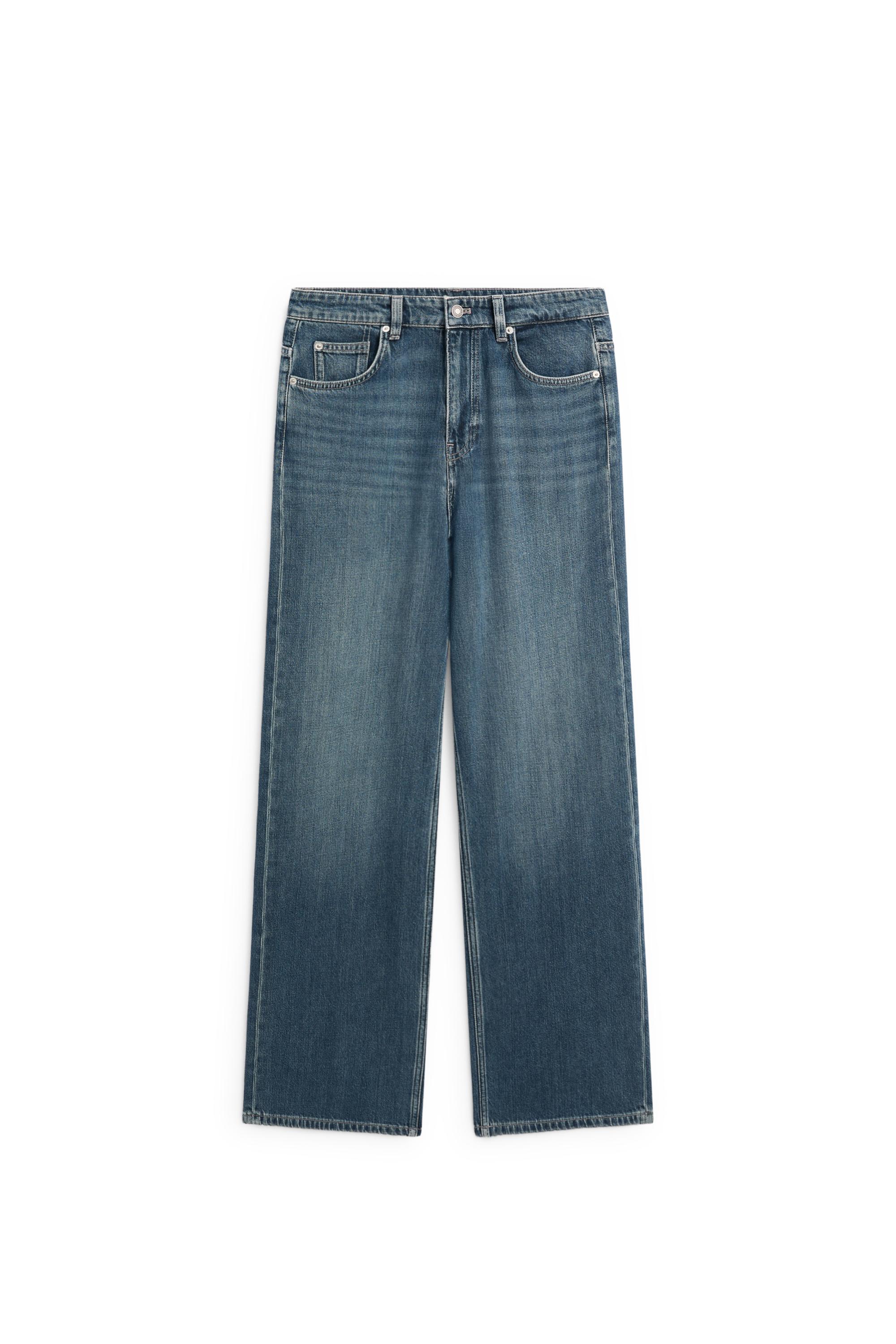 Relaxed wide-leg jeans — MEDIUM BLUE