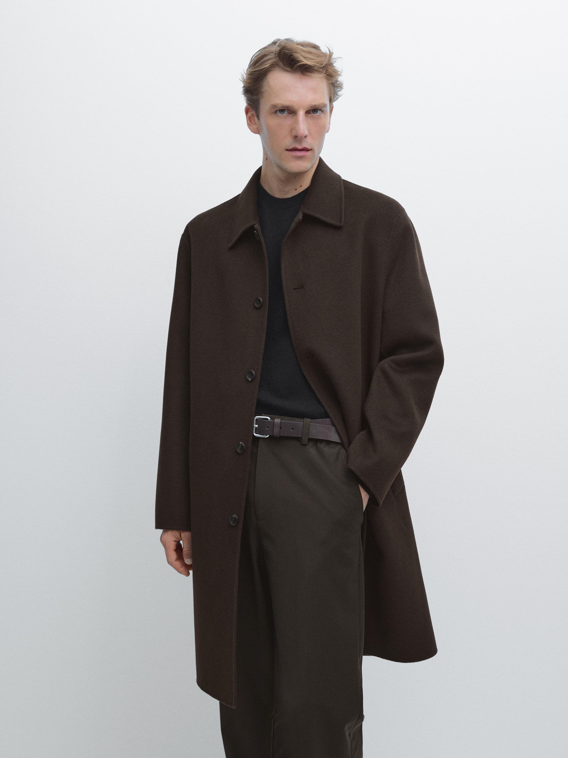 Long wool blend coat