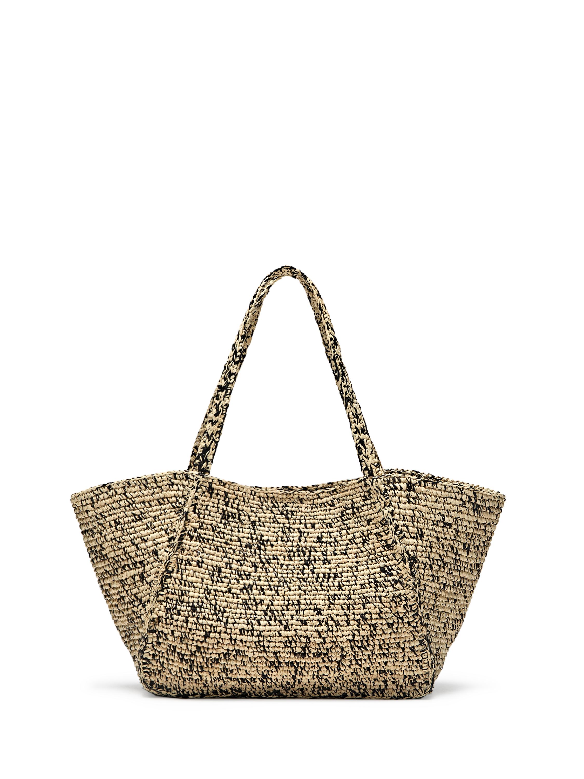 100% raffia mid-sized tote bag — GREY