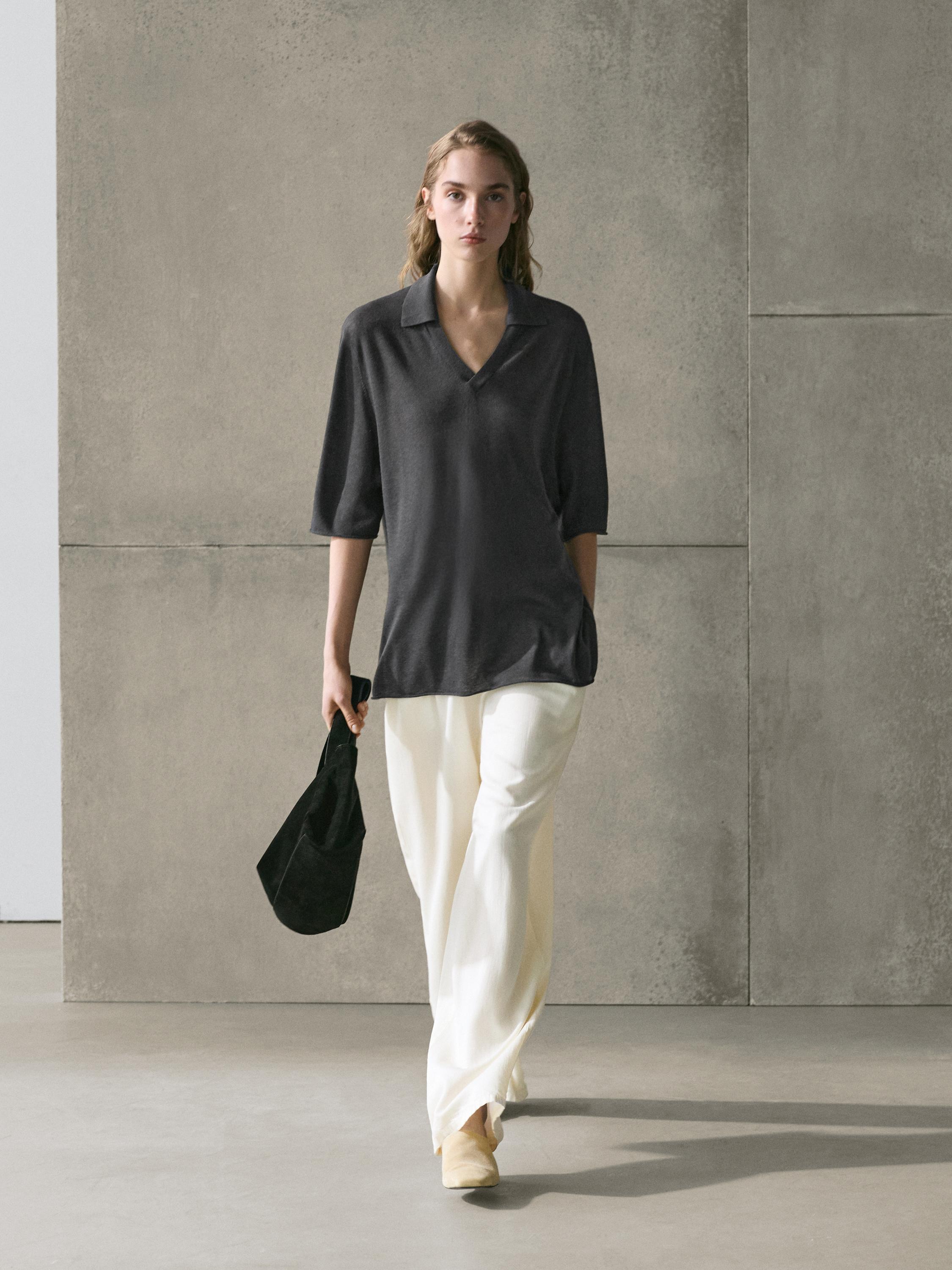 Oversize silk and wool blend knit sweater — LEAD