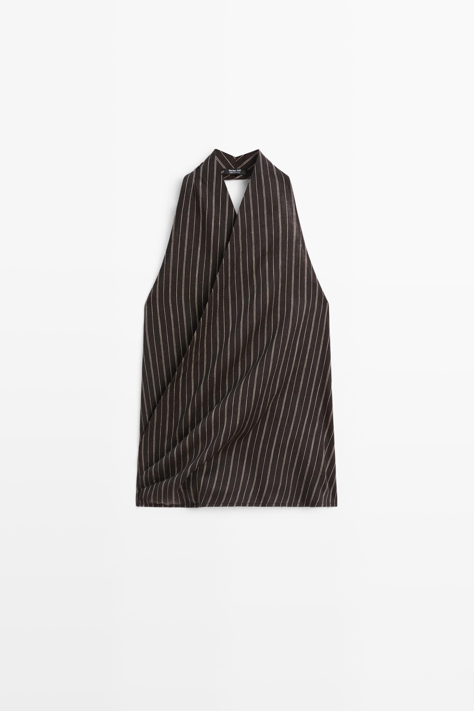 Halter top with stripe detail
