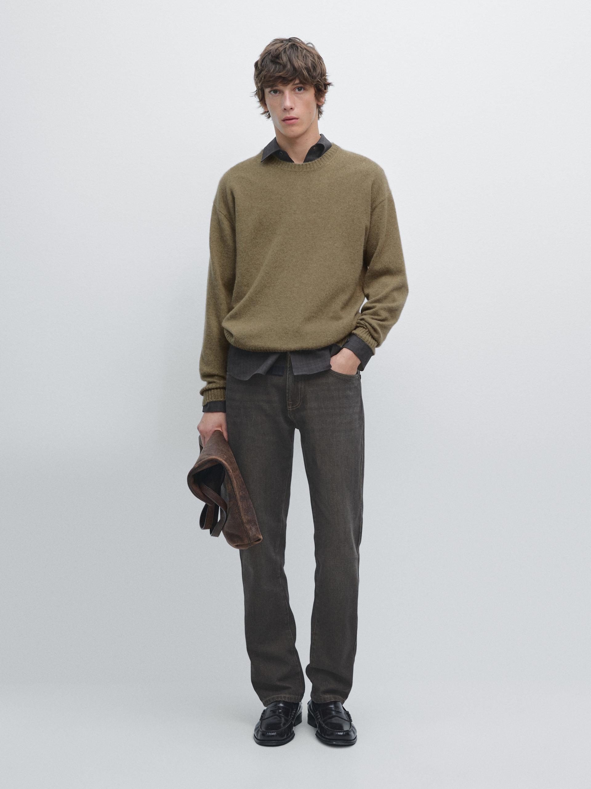 Pull 100 % Cachemire - Kaki - L - Massimo Dutti - Homme