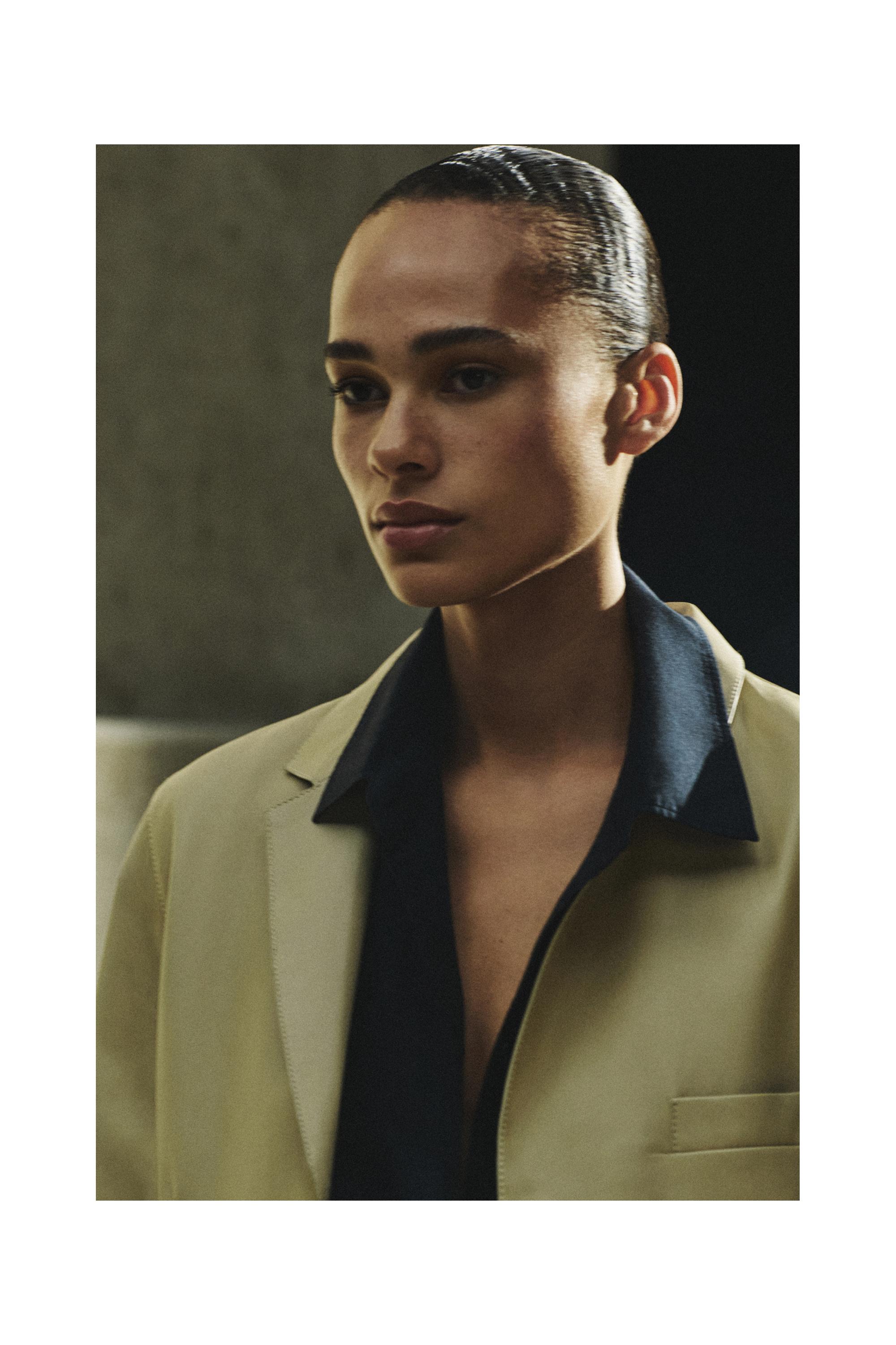 Nappa leather blazer — Vanilla