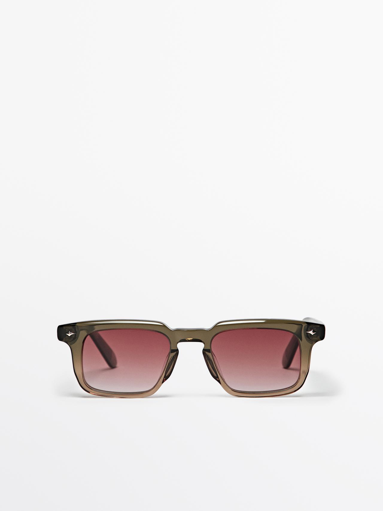 Gafas De Sol Rectangulares Estrechas - Marrón Topo - 01 - Massimo Dutti - Hombre