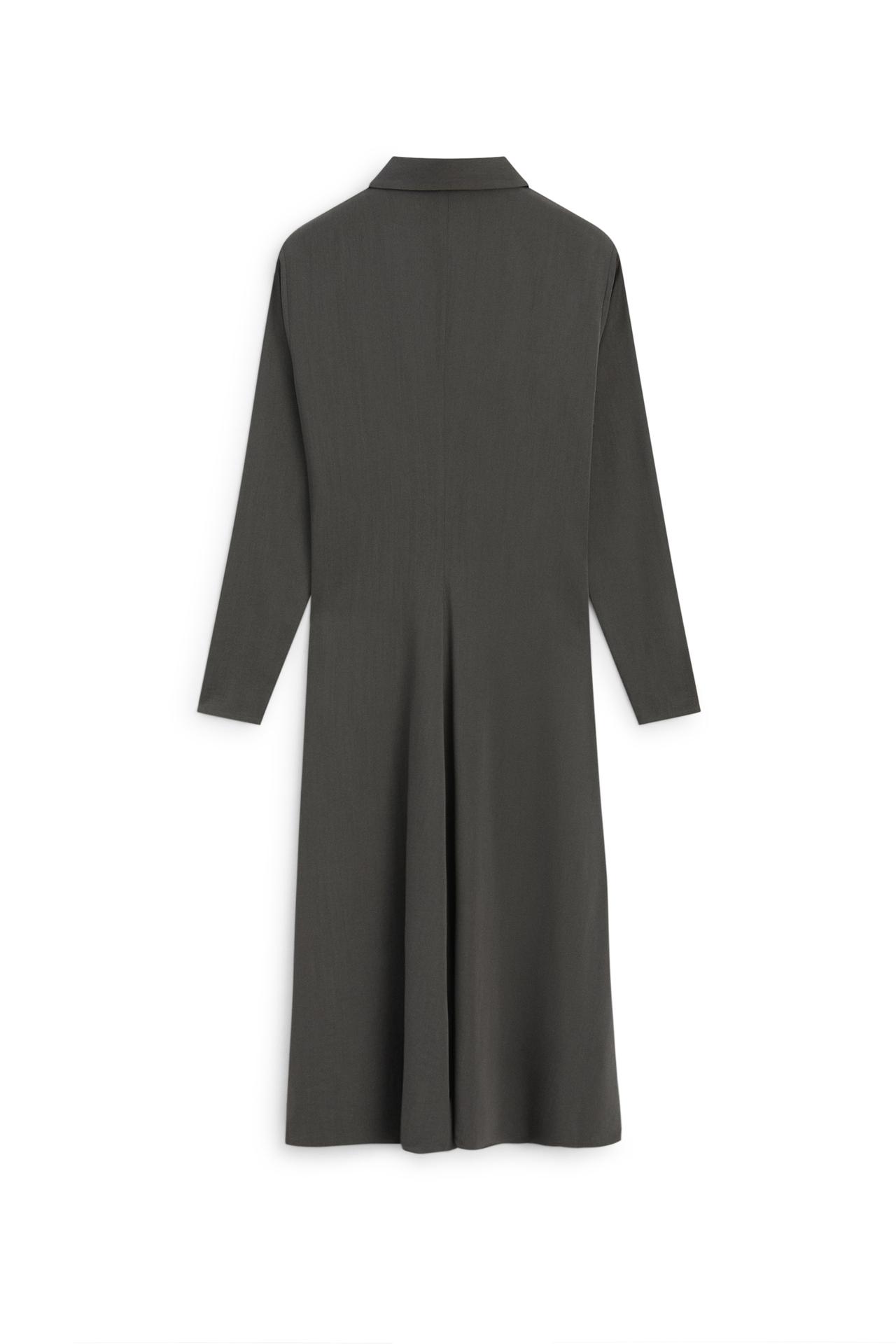 Flowing wool blend shirt dress - LIMITED EDITION — GREY