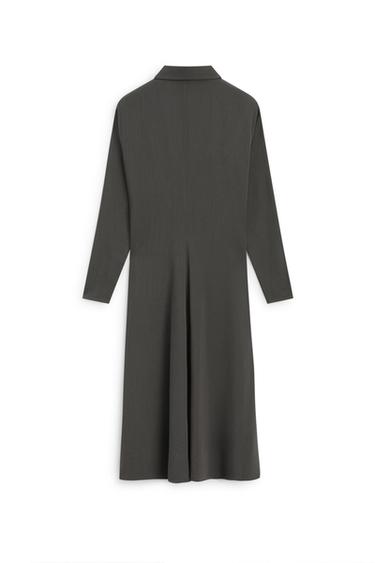 Flowing wool blend shirt dress - LIMITED EDITION — GREY 7