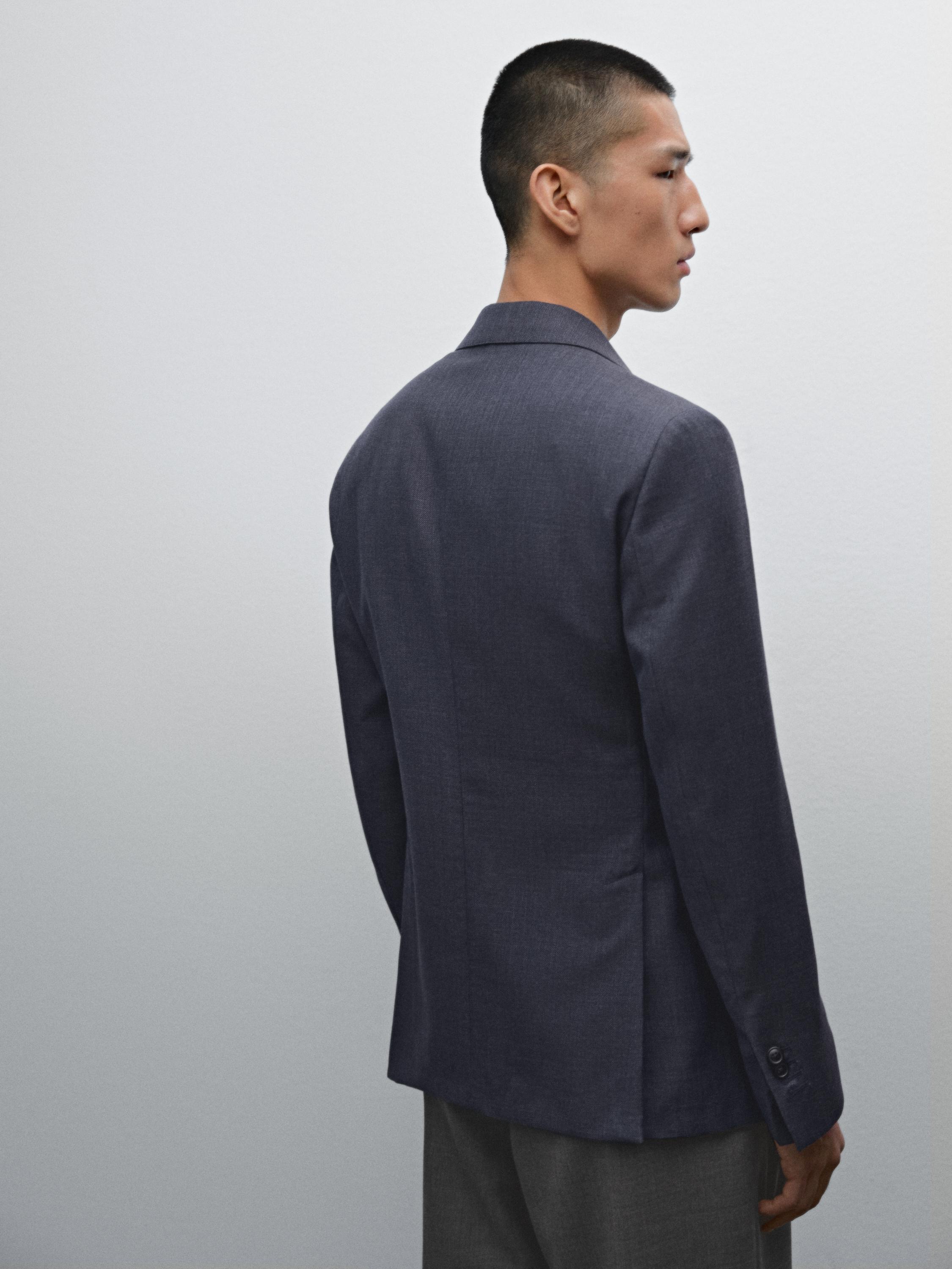 100% wool textured blazer
