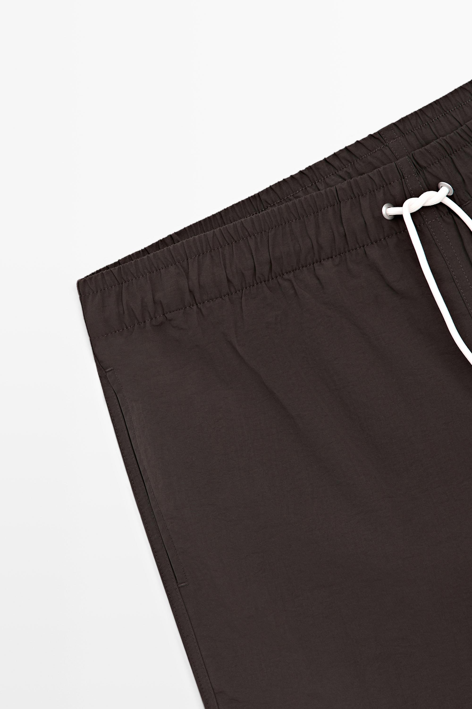 Plain swim trunks — BROWN