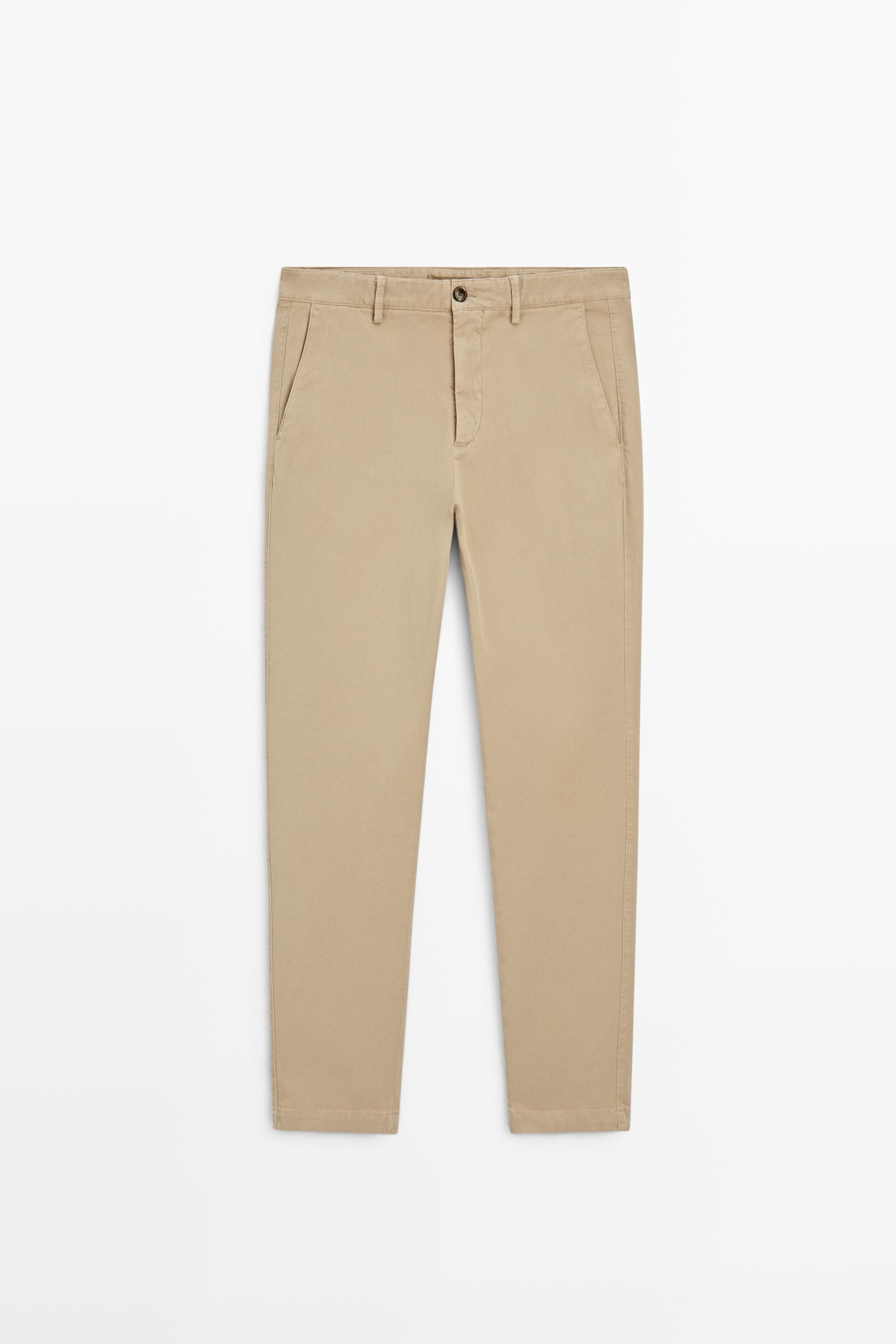 Slim-fit micro-textured trousers — OCHRE