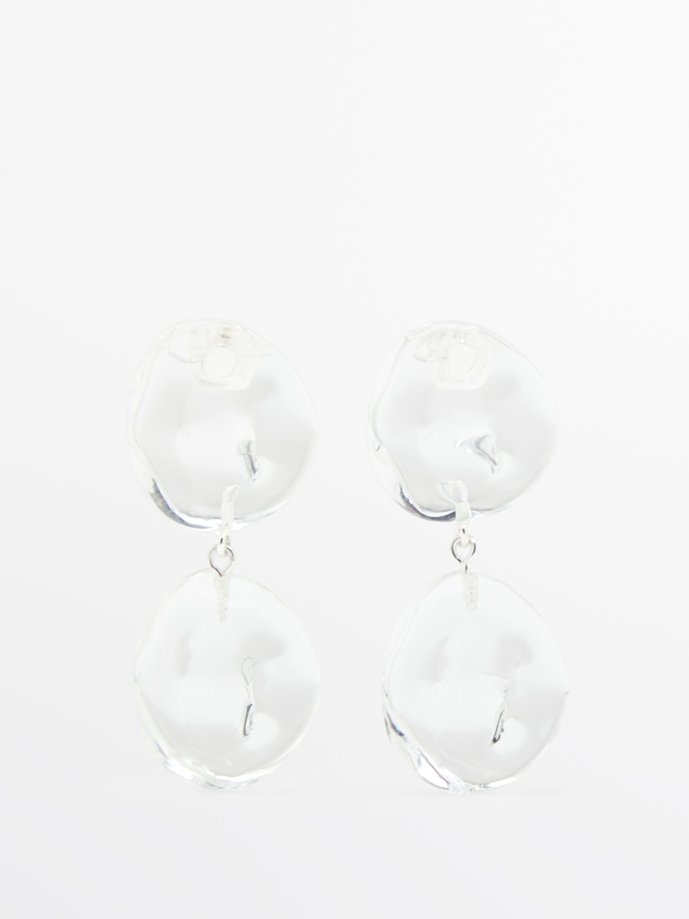 Glass piece earrings — WHITE