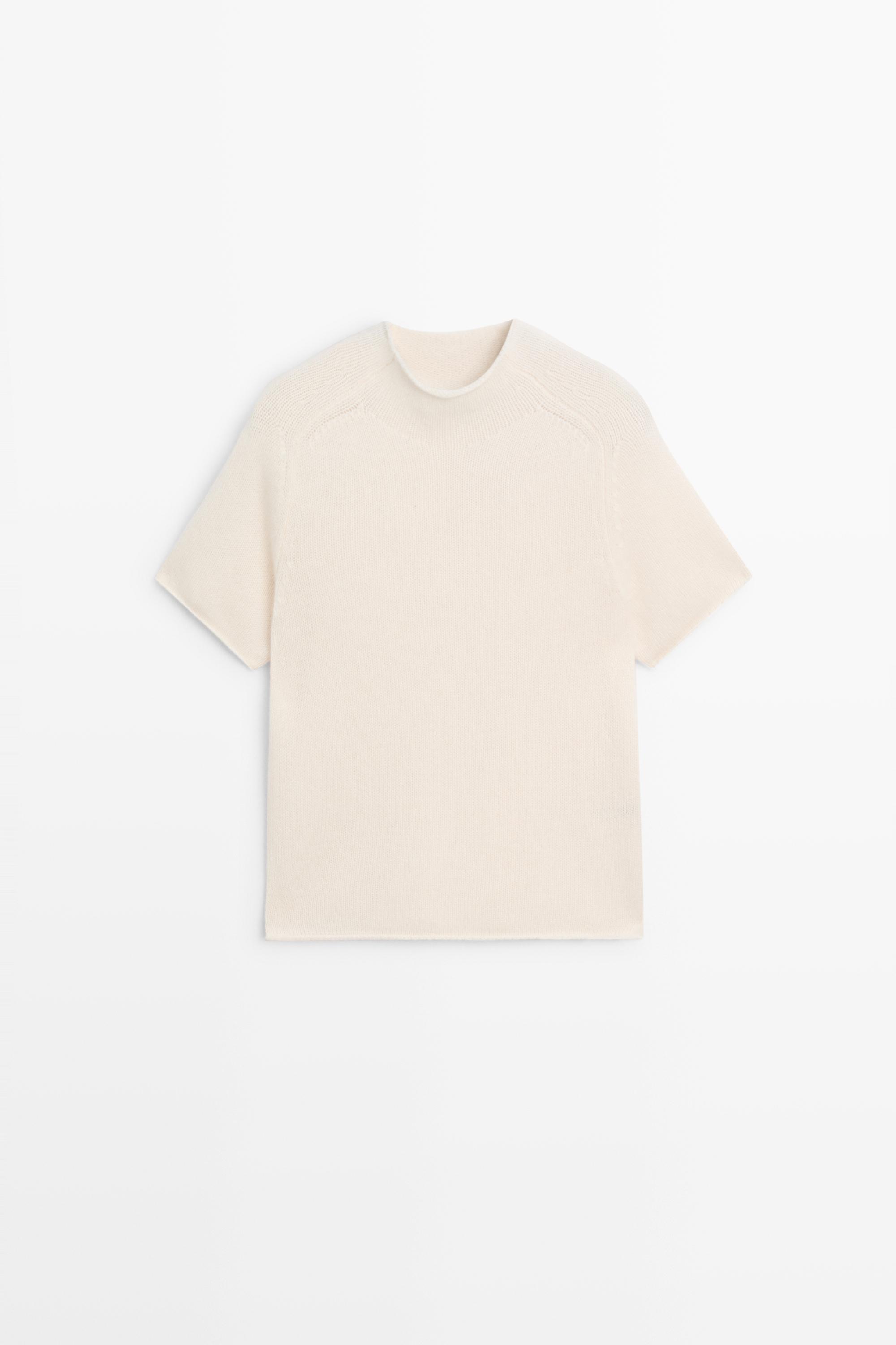 100% Cashmere Mock Turtleneck Sweater — CREAM