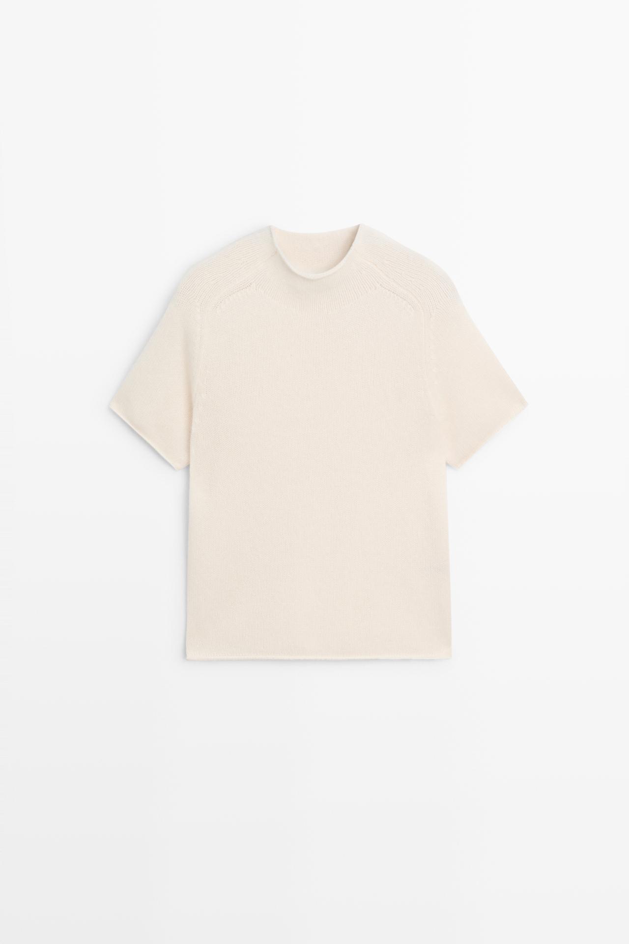 100% Cashmere Mock Turtleneck Sweater — CREAM