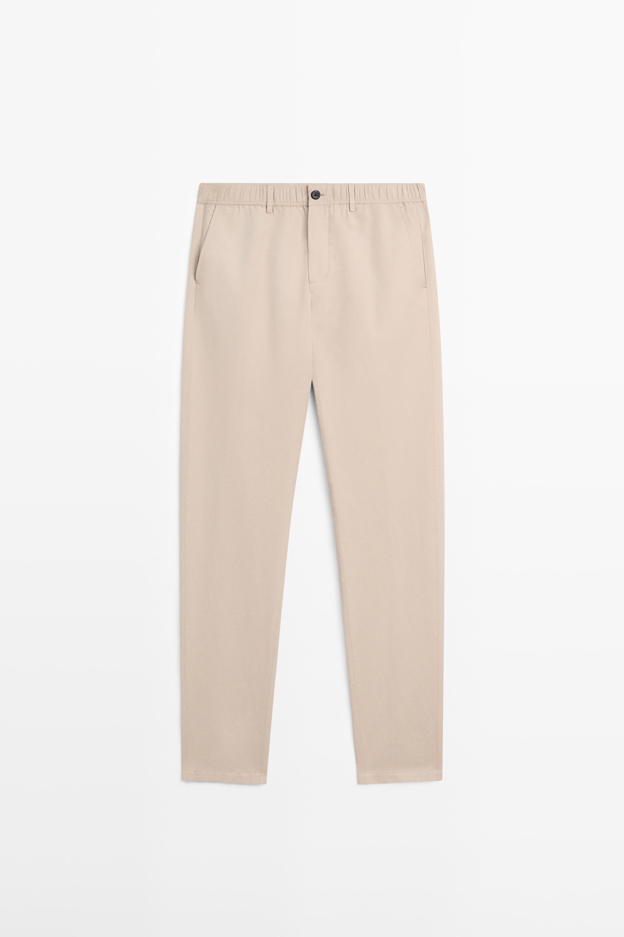 Joggingbroek van katoen en linnen