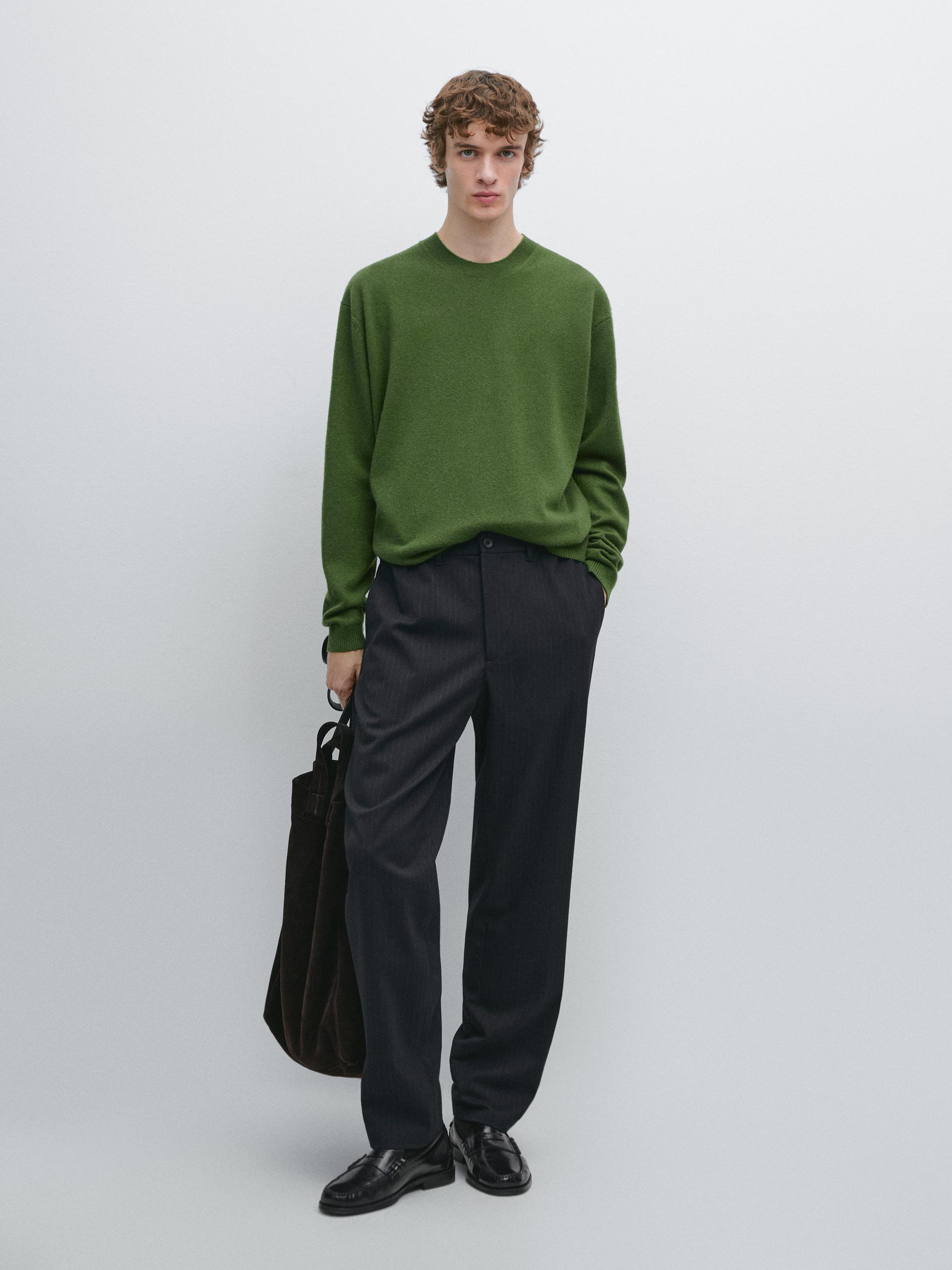 Pantalón Jogger Fit Rayas - Azul Marino - Xl - Massimo Dutti - Hombre